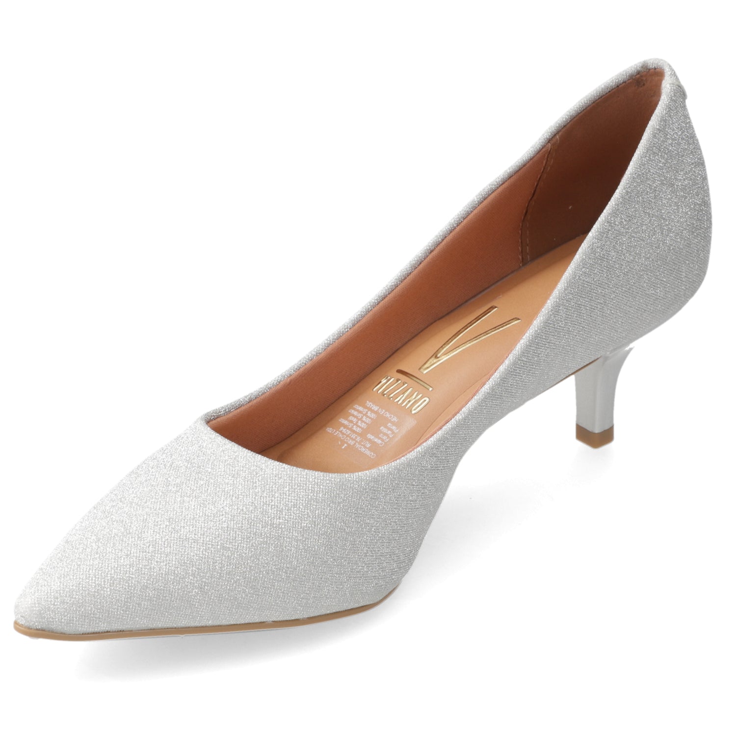 Stiletto Taco Aguja Glitter Plateado 35 / Plateado