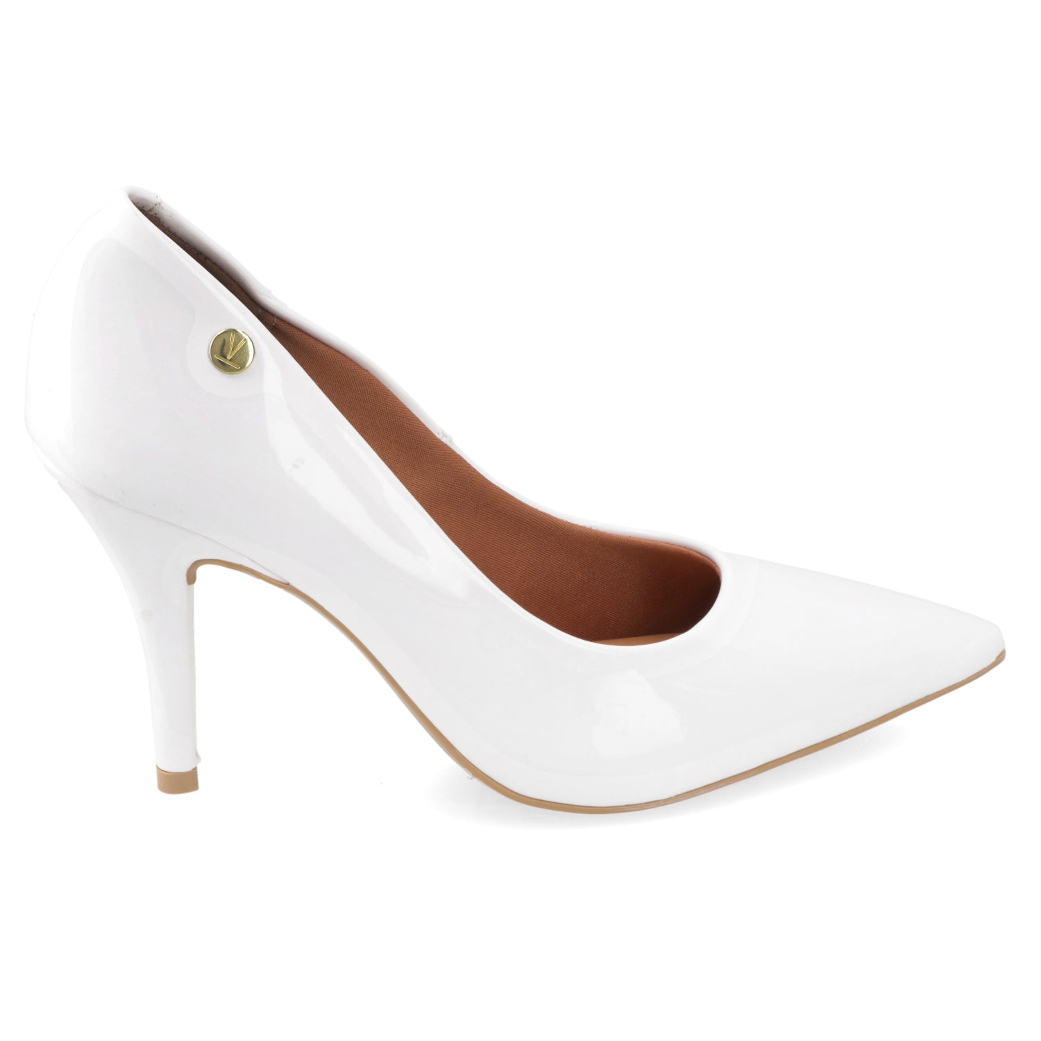 Stiletto Taco Aguja Efecto Charol 35 / Blanco