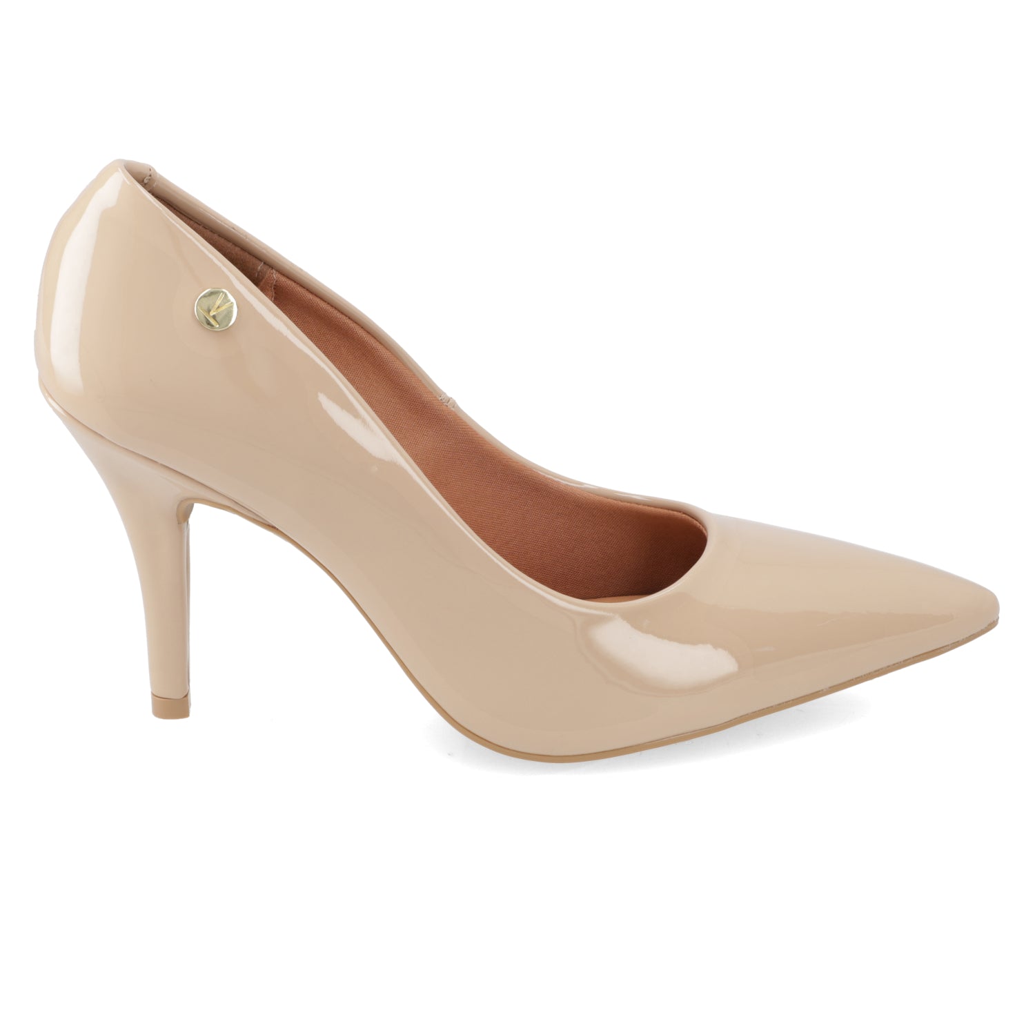 Stiletto Taco Aguja Efecto Charol 35 / Beige