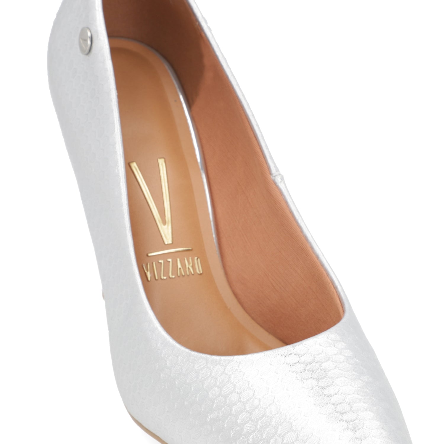 Stiletto Taco Aguja Eco Cuero Plateado 1184-1501-28481-41