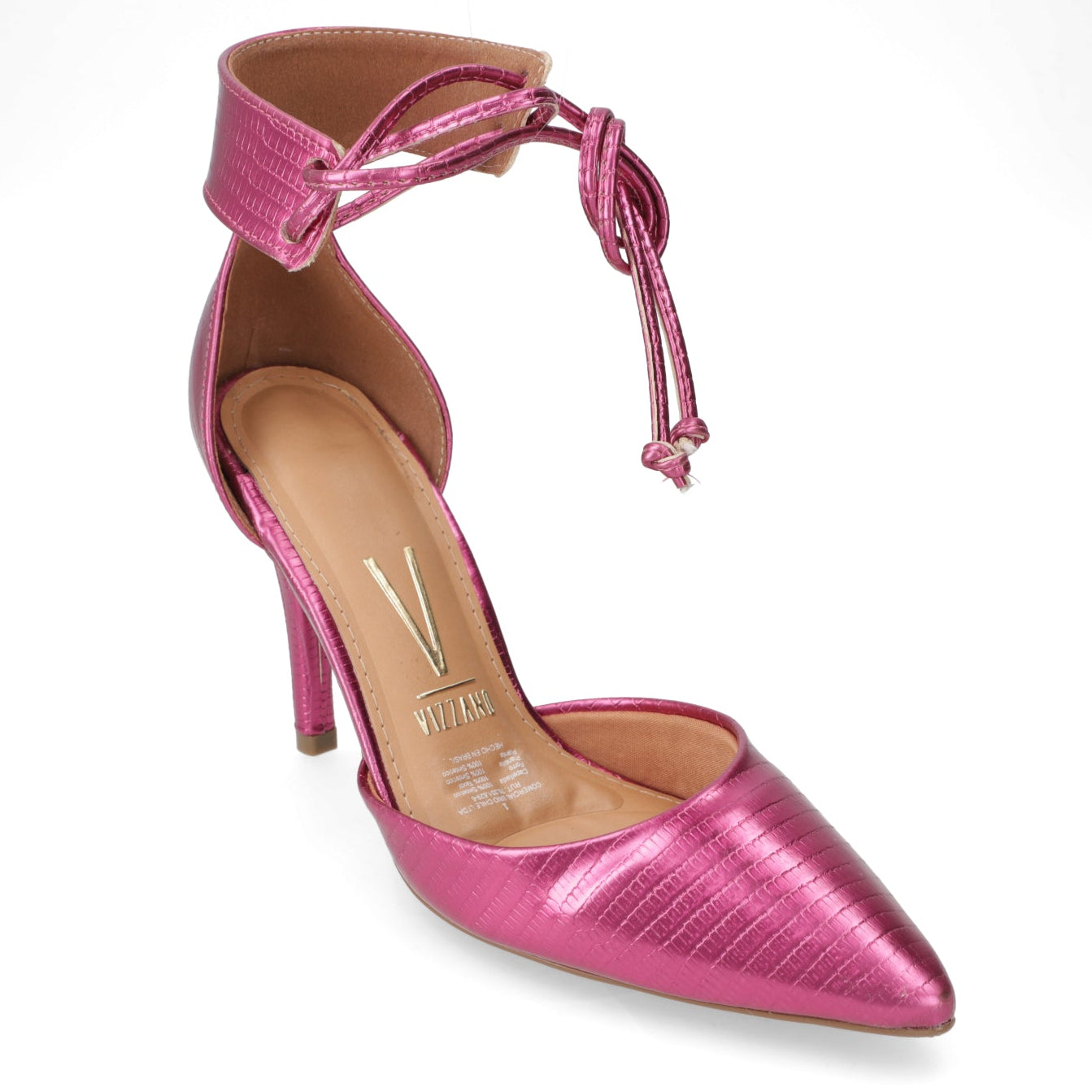 Stiletto Taco Aguja Metalizados Morado 34 / Fucsia