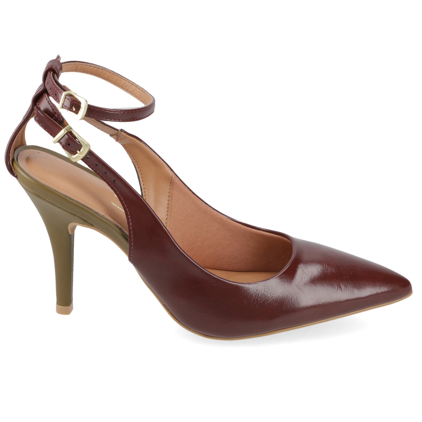 Stiletto Mujer Taco Alto Pulsera al Tobillo Vino Vizzano 34 / Vino