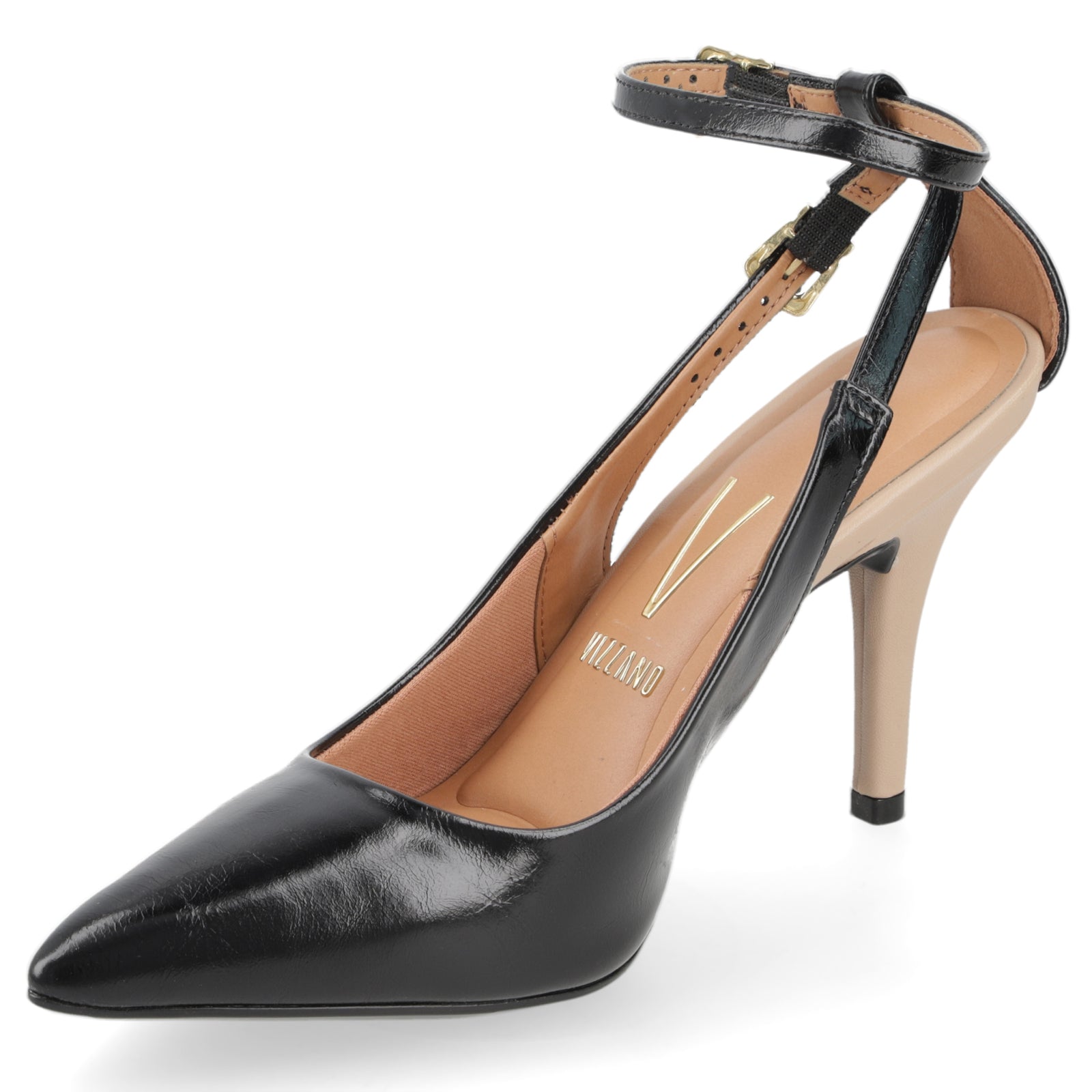 Stiletto Mujer Taco Alto Pulsera al Tobillo Negro y Nude Vizzano 34 / Negro y Nude