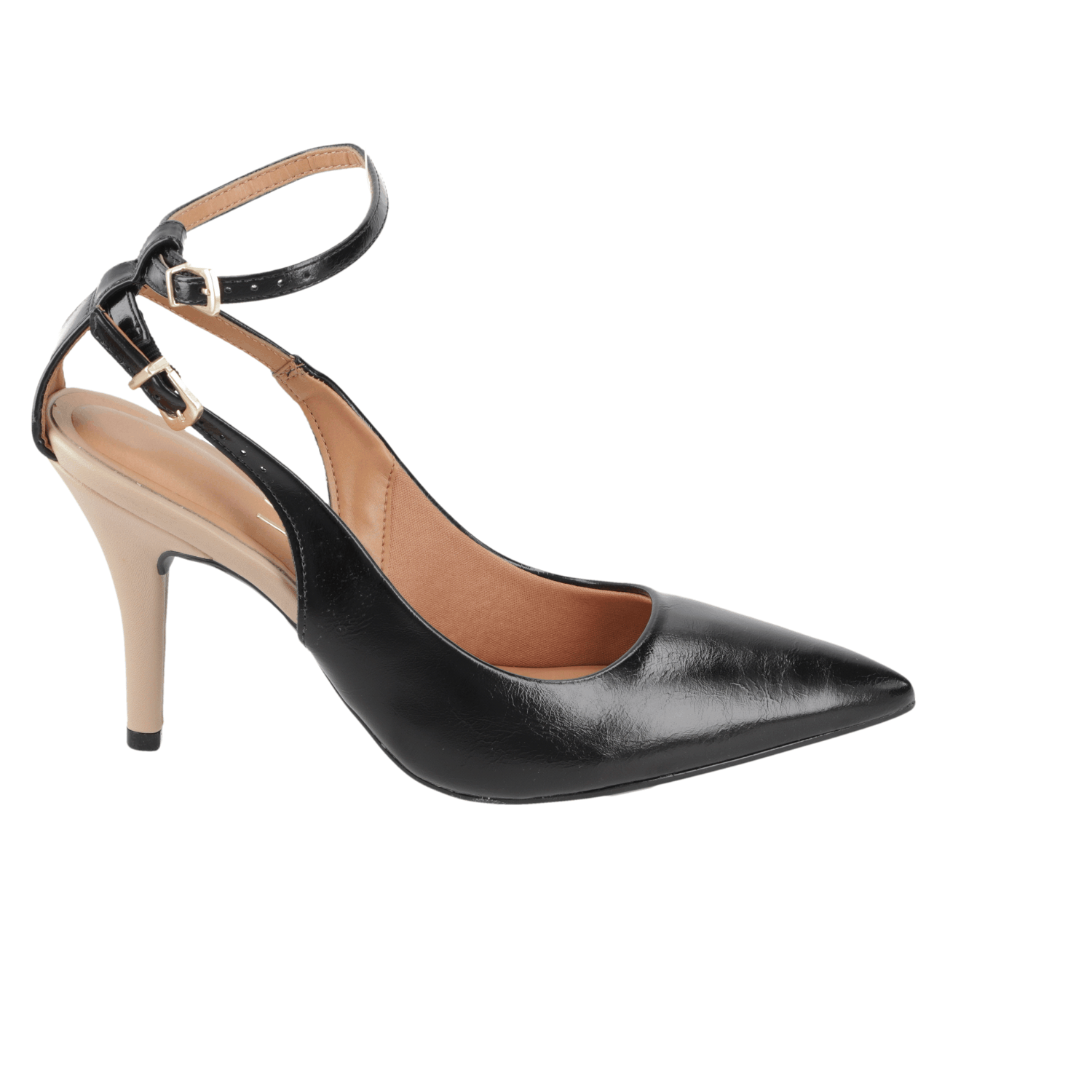 Stiletto Mujer Taco Alto Pulsera al Tobillo Negro y Nude Vizzano 34 / Negro y Nude