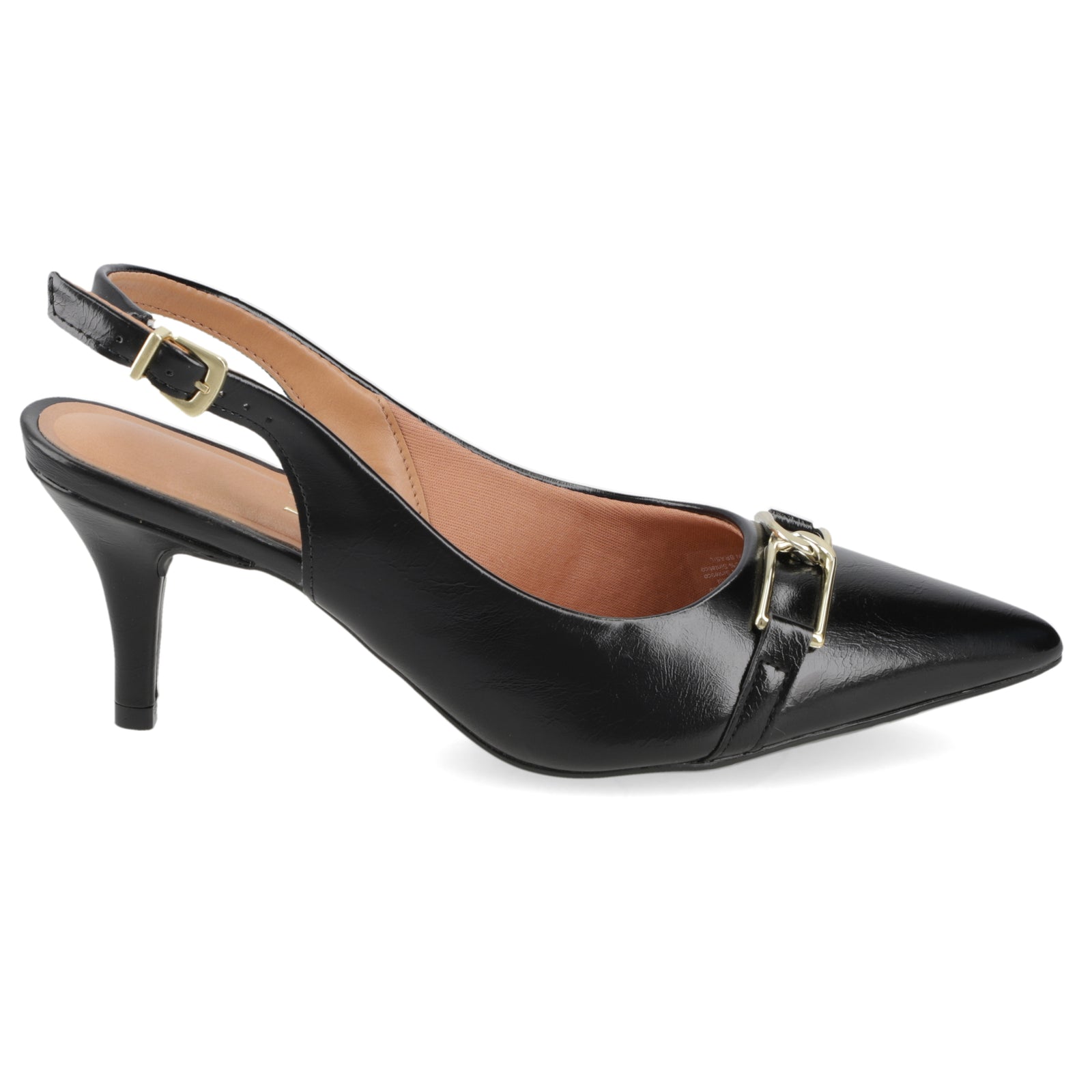 Stiletto Mujer Taco Medio Slingback con Hebilla Negro Vizzano 35 / Negro