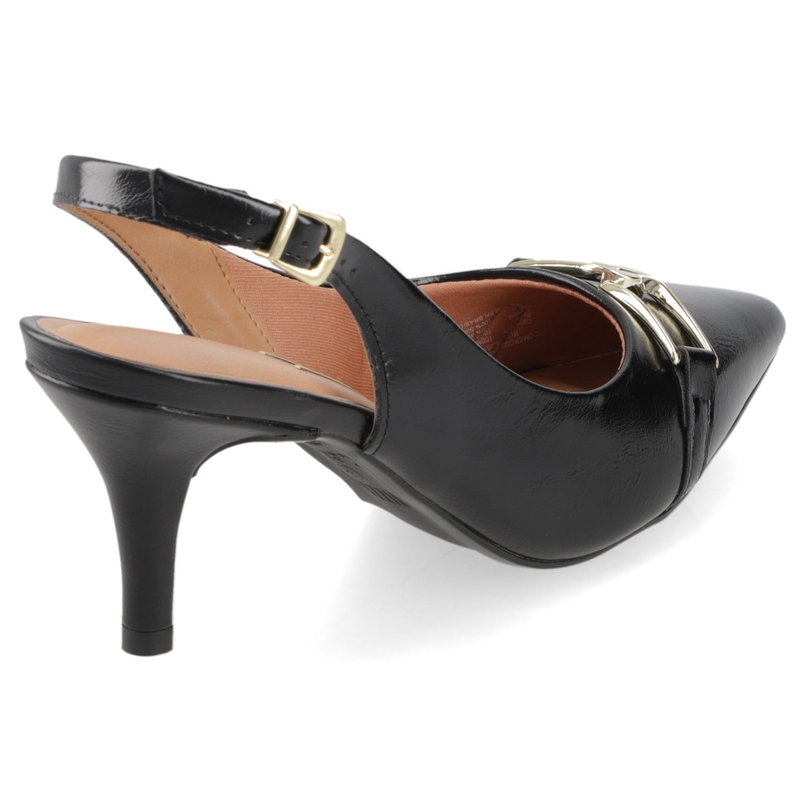 Stiletto Mujer Taco Medio Slingback con Hebilla Negro Vizzano 35 / Negro