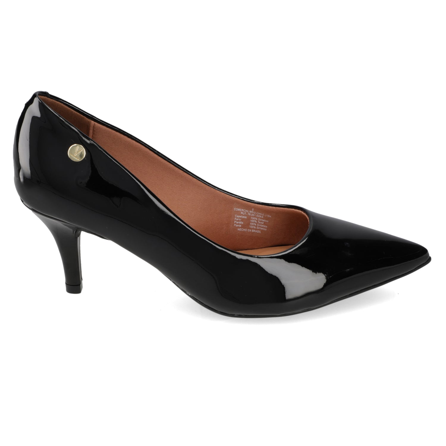 Zapato Taco Aguja Stiletto Vizzano Efecto Charol Negro 34 / Negro