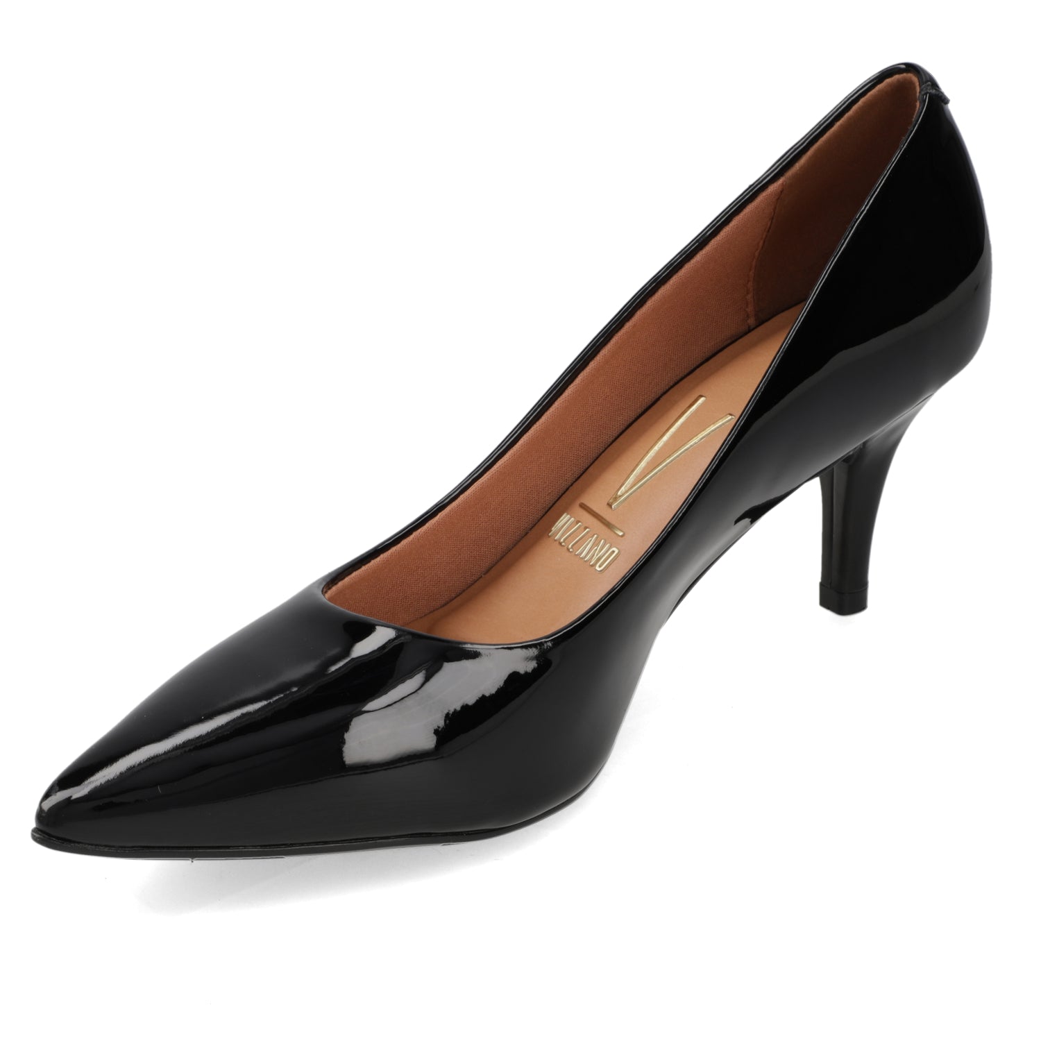 Zapato Taco Aguja Stiletto Vizzano Efecto Charol Negro 34 / Negro