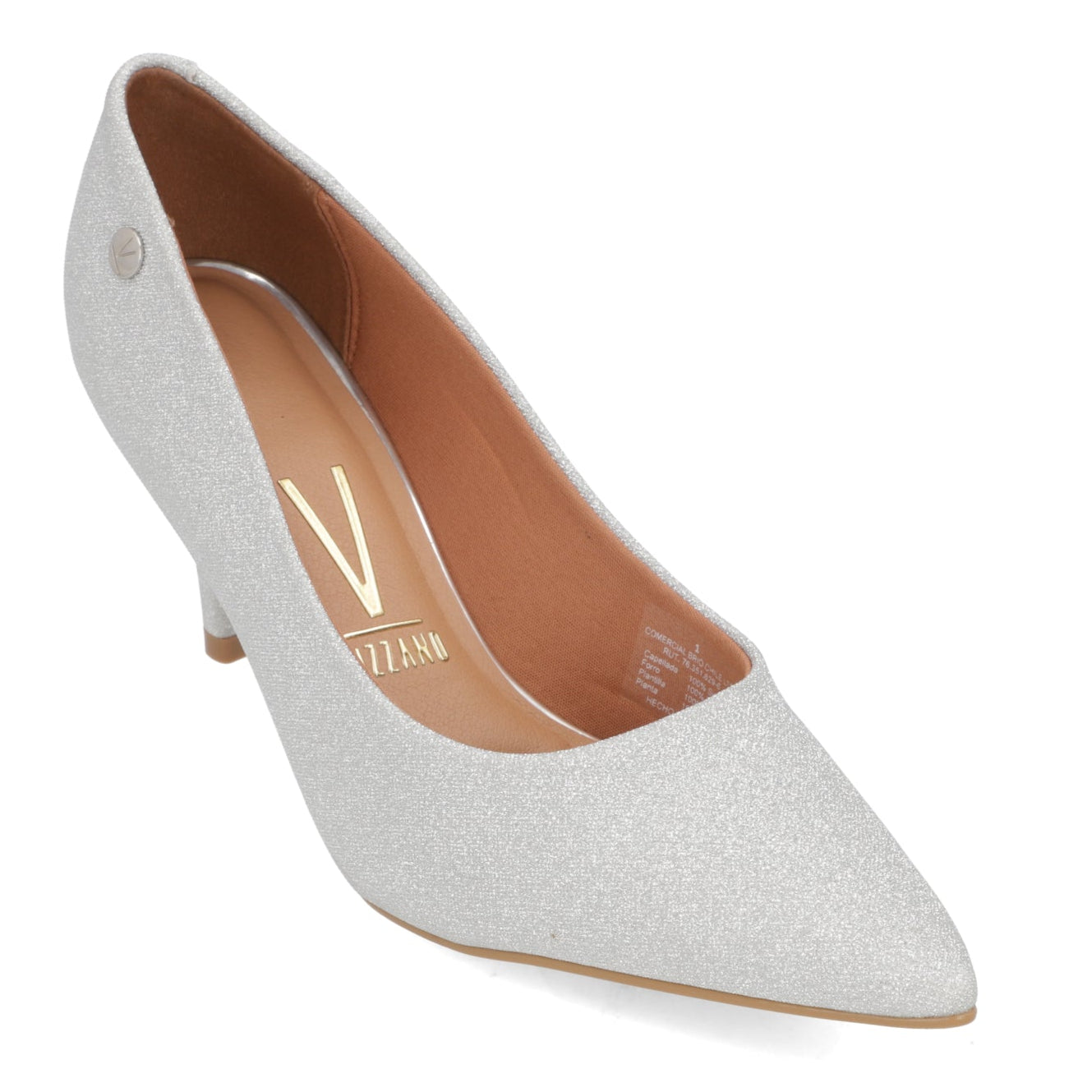 Stiletto Taco AgujaTextil Glitter Plateado 34 / Plateado