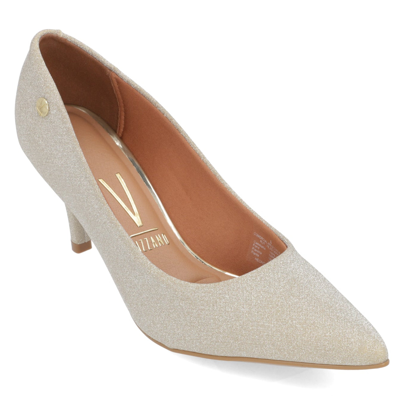 Stiletto Taco Aguja Textil Glitter Dorado 34 / Dorado