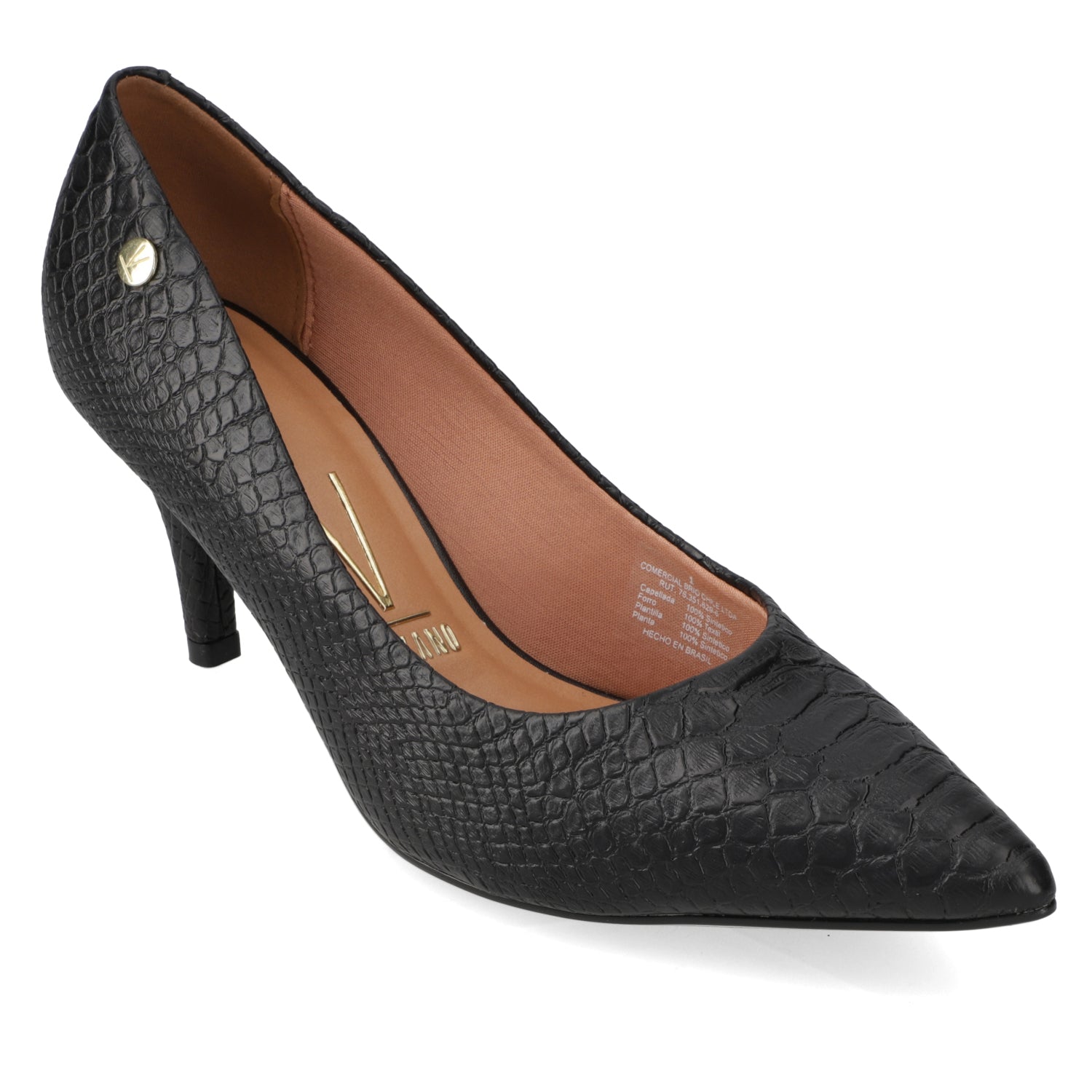 Stiletto 7 cm Croco Negro Vizzano 35 / Negro