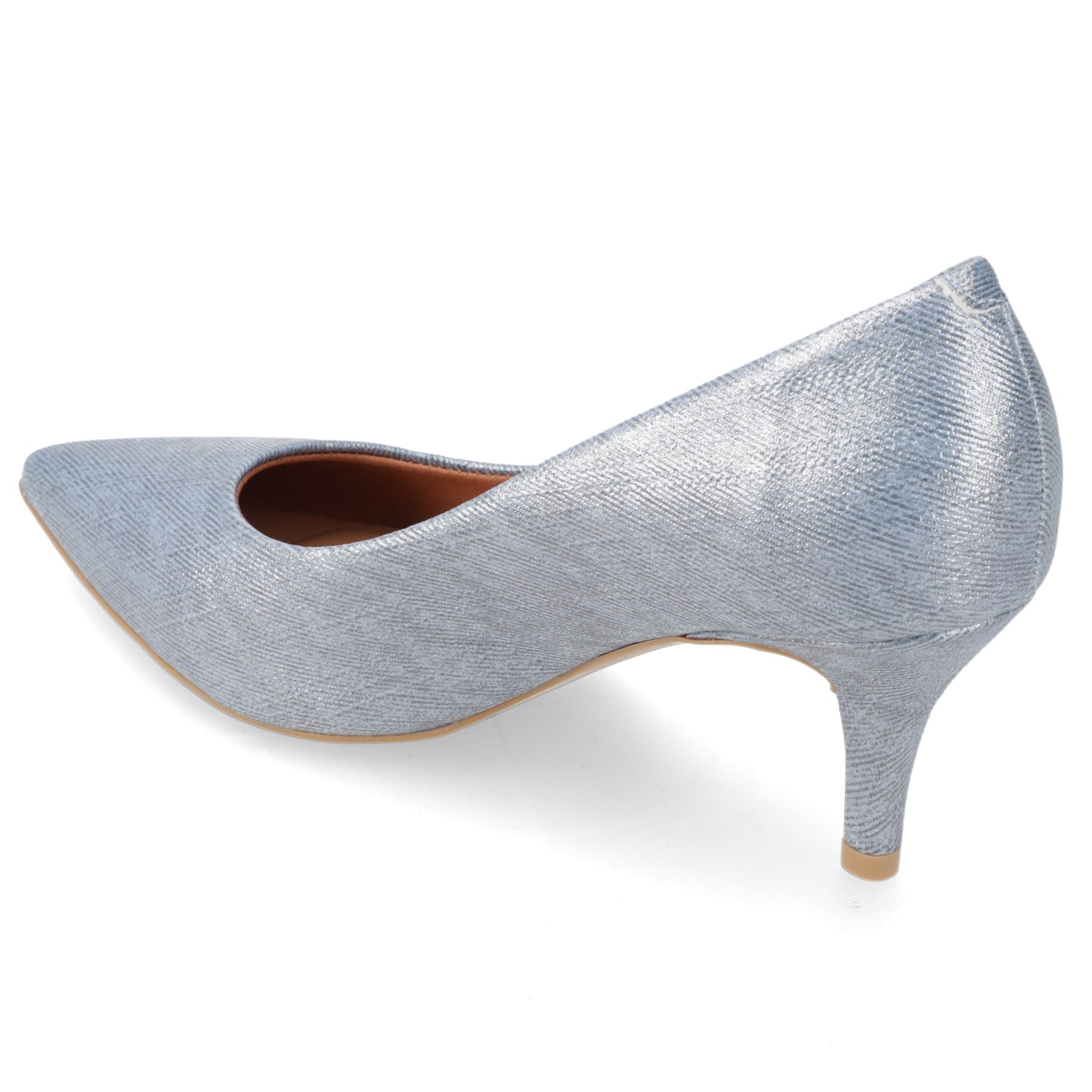 Stiletto Taco Aguja Medio Celeste Vizzano Ecocuero Brillante 34 / Celeste