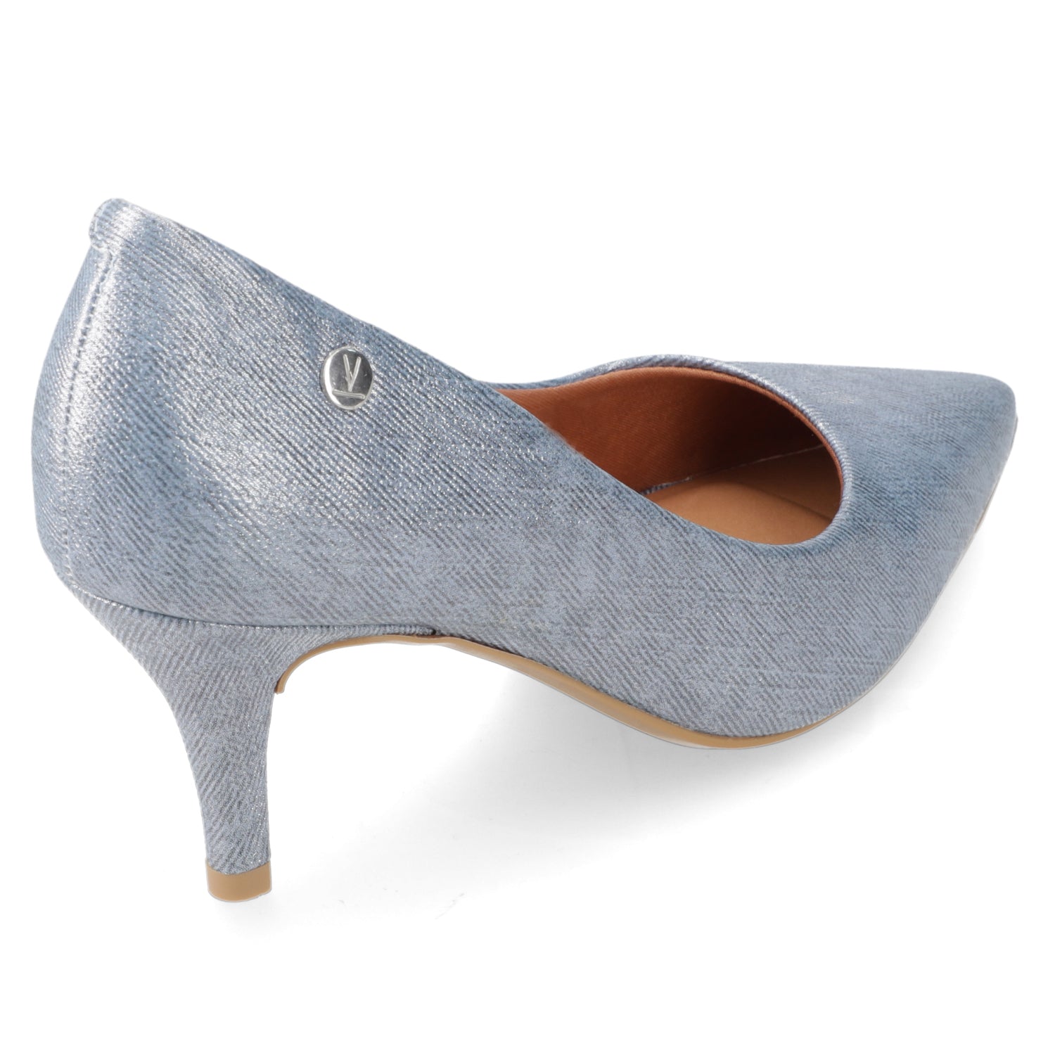 Stiletto Taco Aguja Medio Celeste Vizzano Ecocuero Brillante 34 / Celeste