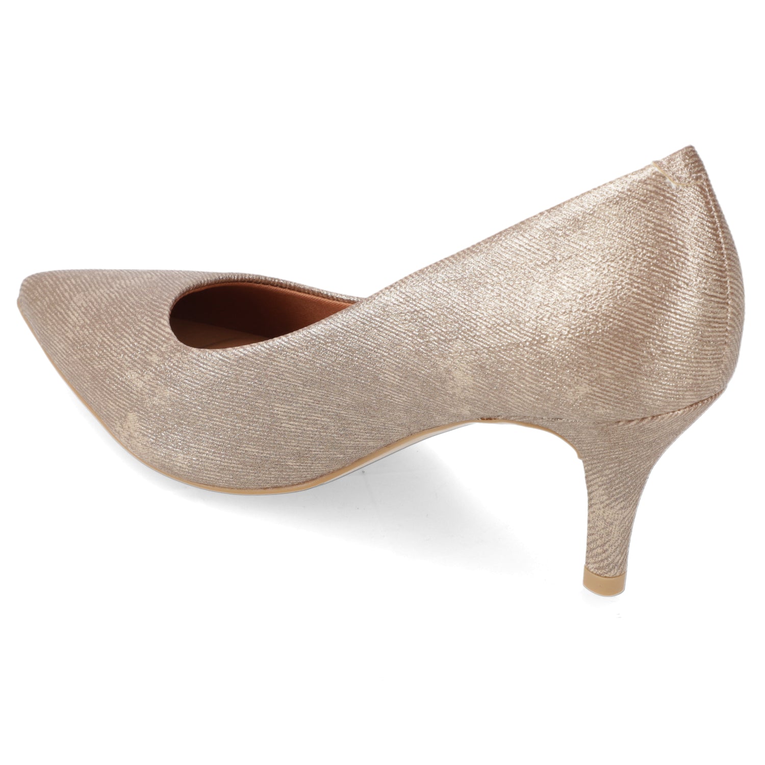 Stiletto Taco Aguja Medio Oro Vizzano Ecocuero Brillante 34 / Oro