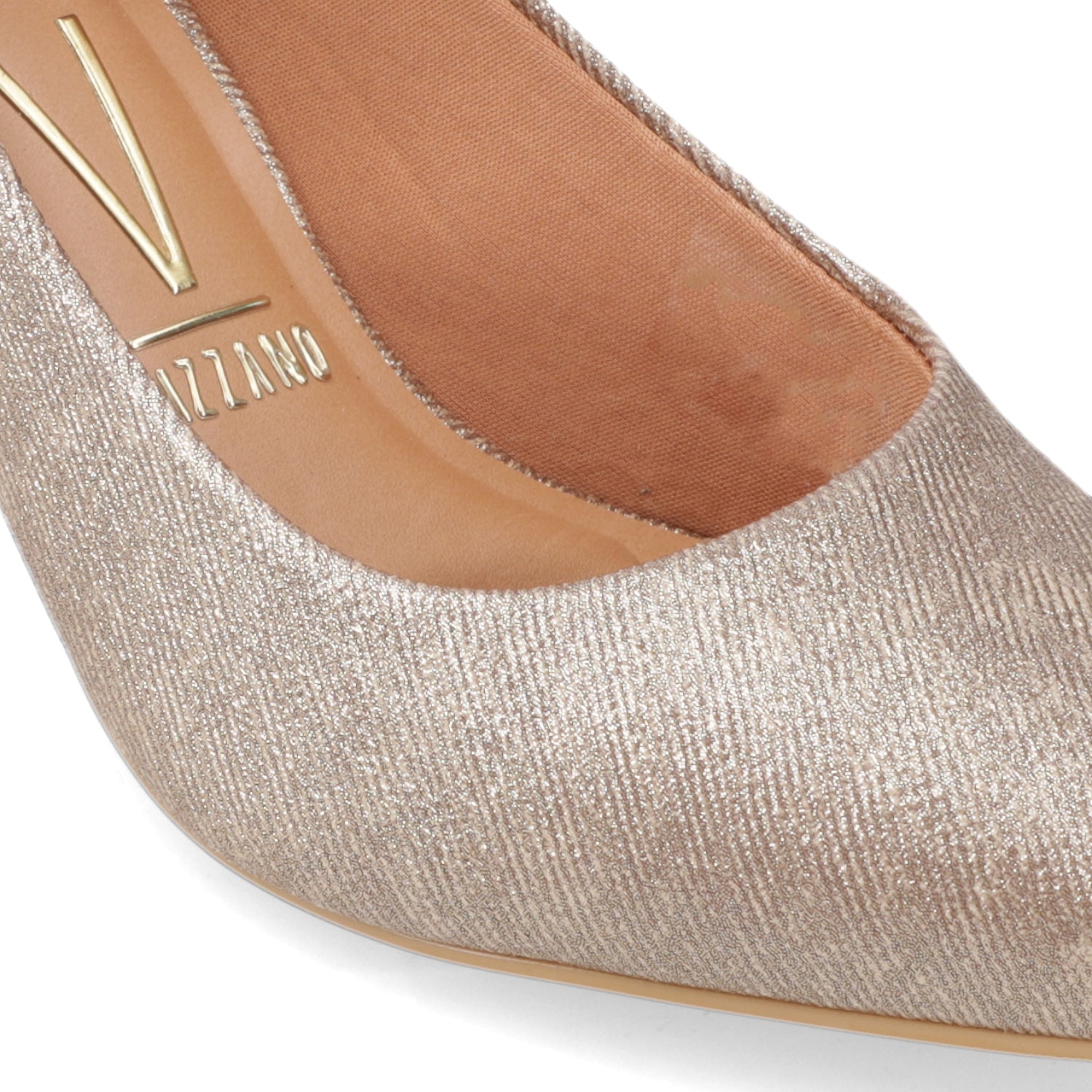 Stiletto Taco Aguja Medio Oro Vizzano Ecocuero Brillante 34 / Oro