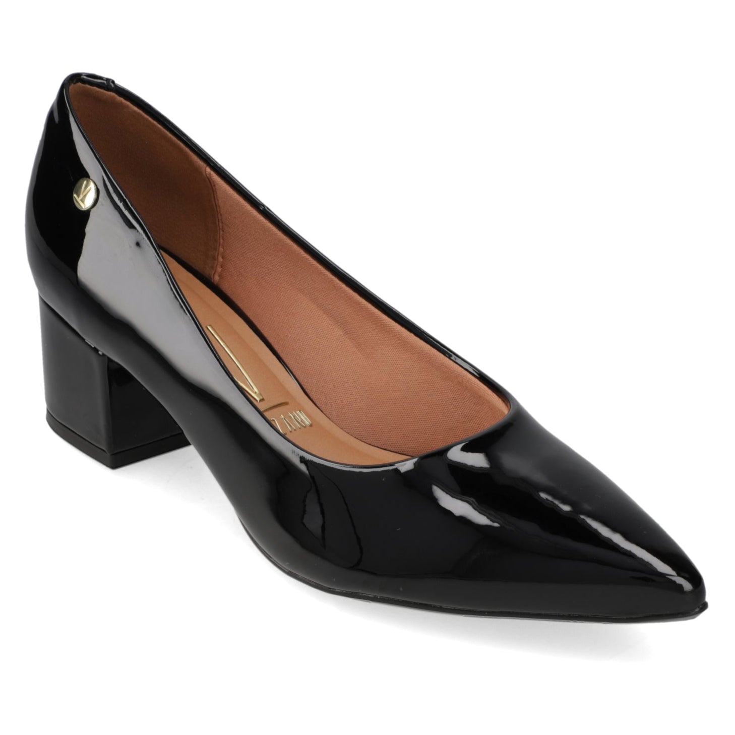 Taco Ancho Efecto Charol Negro 34 / Negro