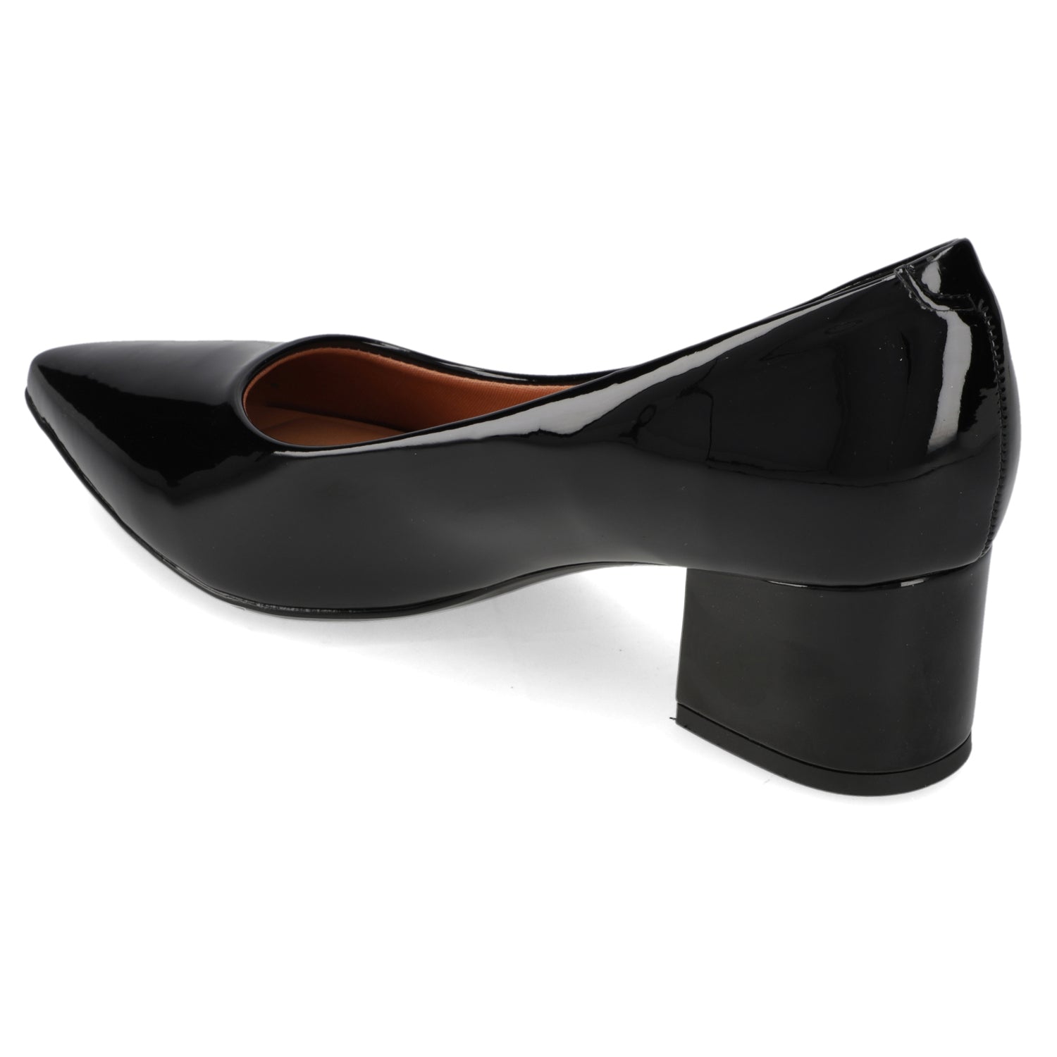 Taco Ancho Efecto Charol Negro 34 / Negro