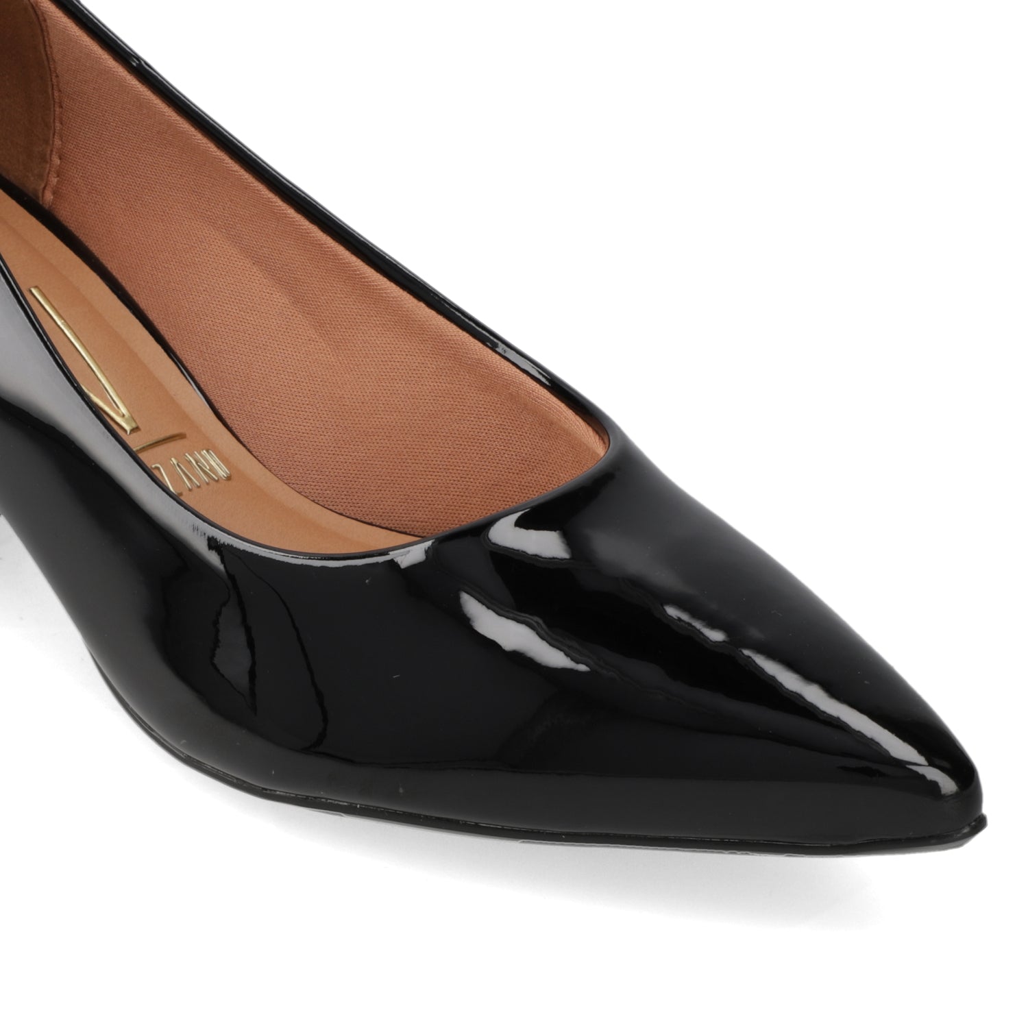 Taco Ancho Efecto Charol Negro 34 / Negro