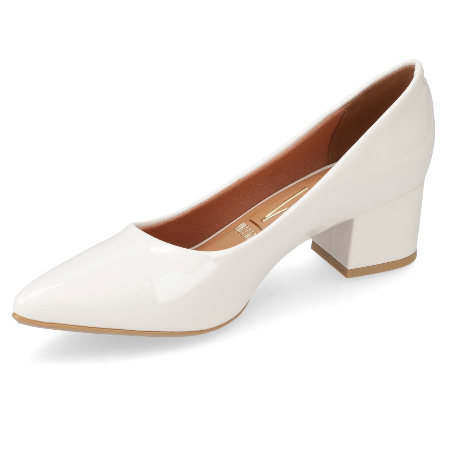 Taco Ancho Vizzano Efecto Charol Blanco 34 / Blanco