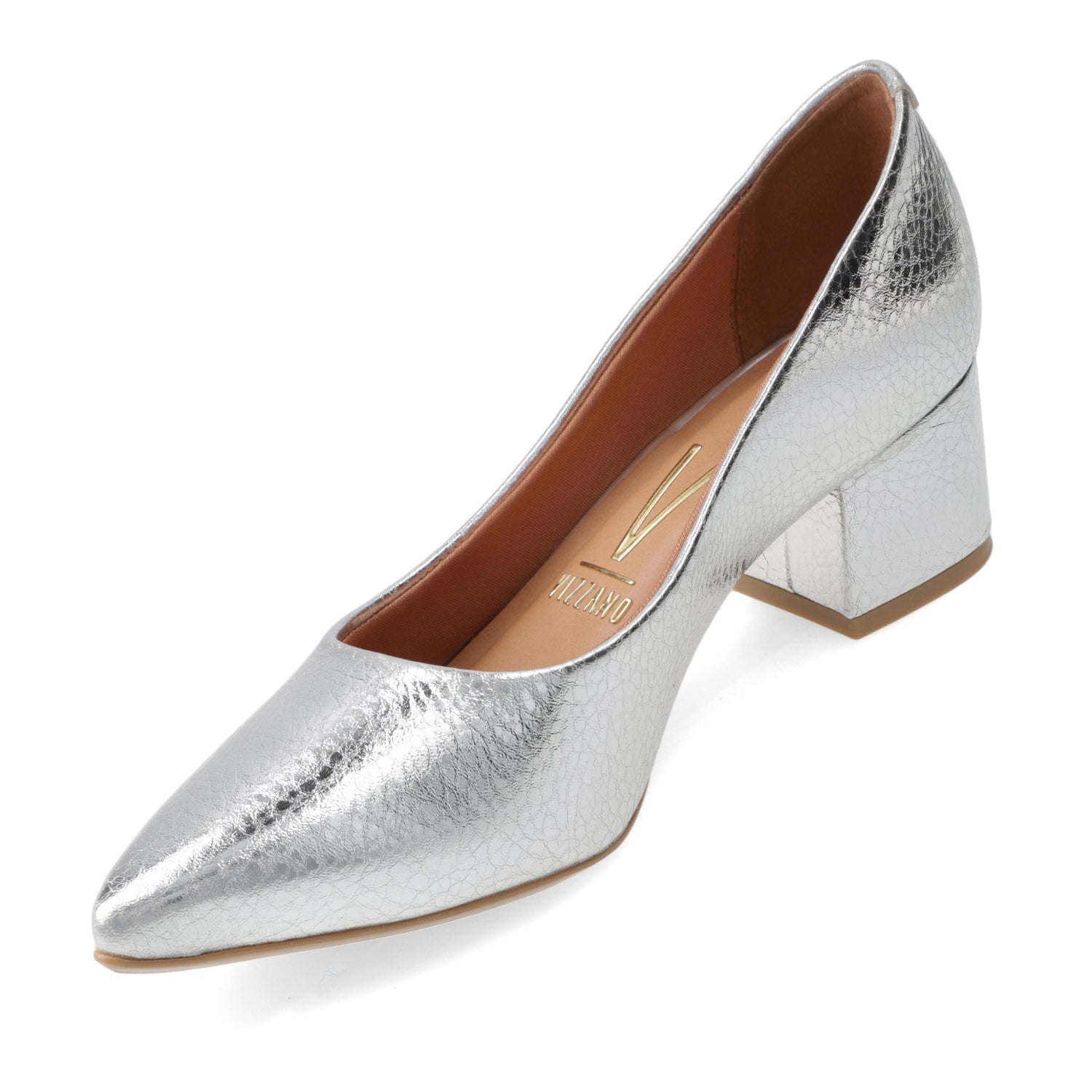 Taco Ancho 5 cm Plateado Vizzano 35 / Plateado