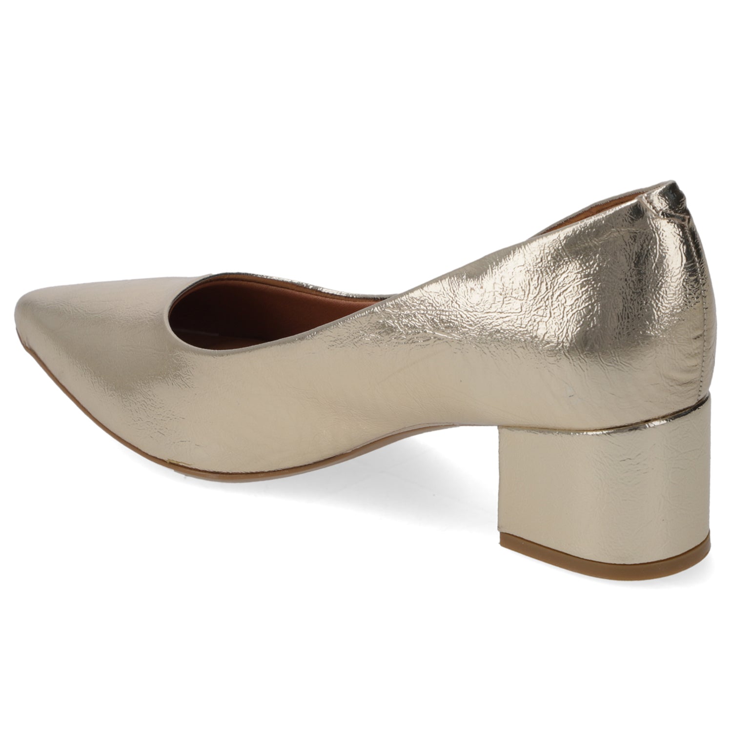 Zapato Taco Ancho Dorado Vizzano