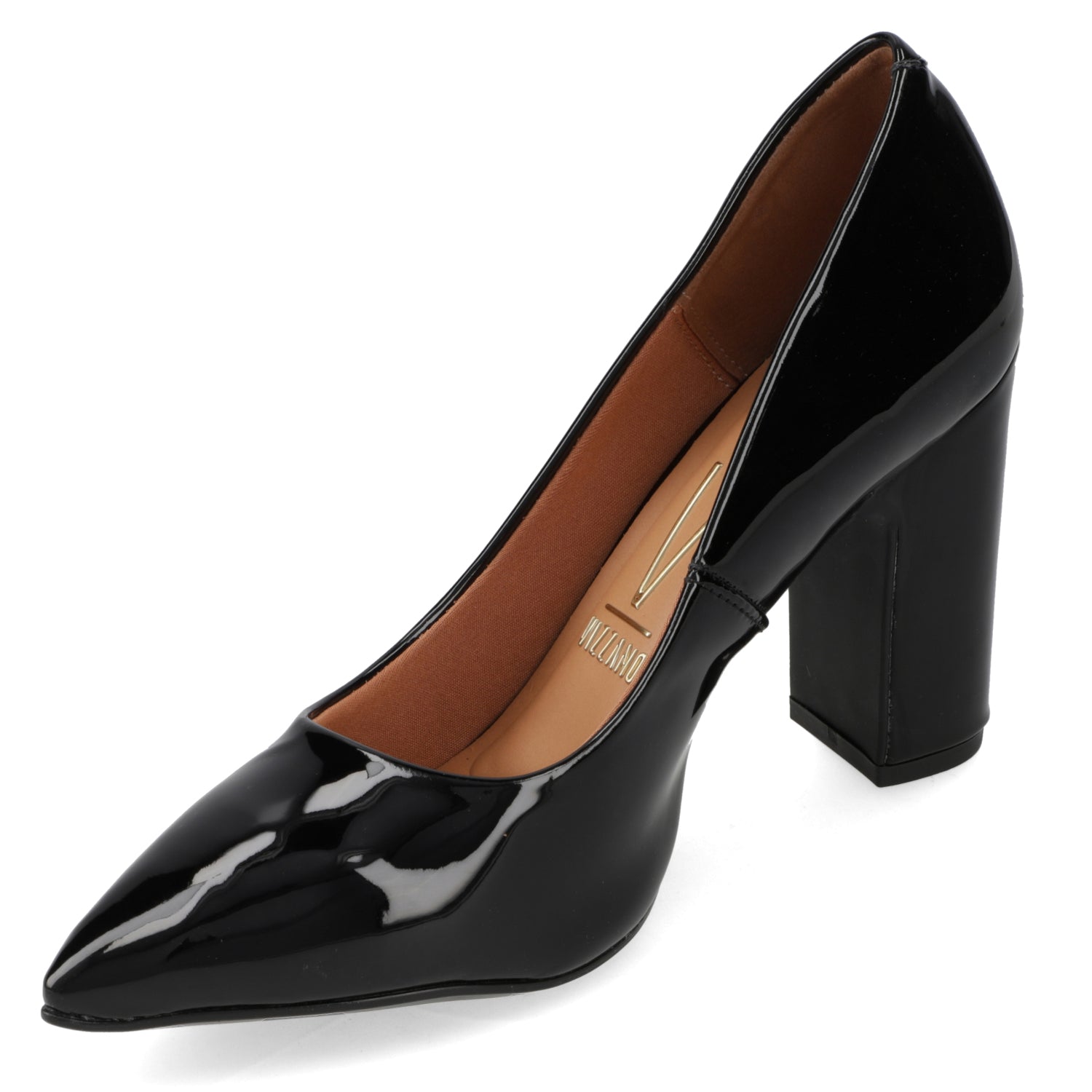 Taco Cuadrado Efecto Charol Negro 34 / Negro