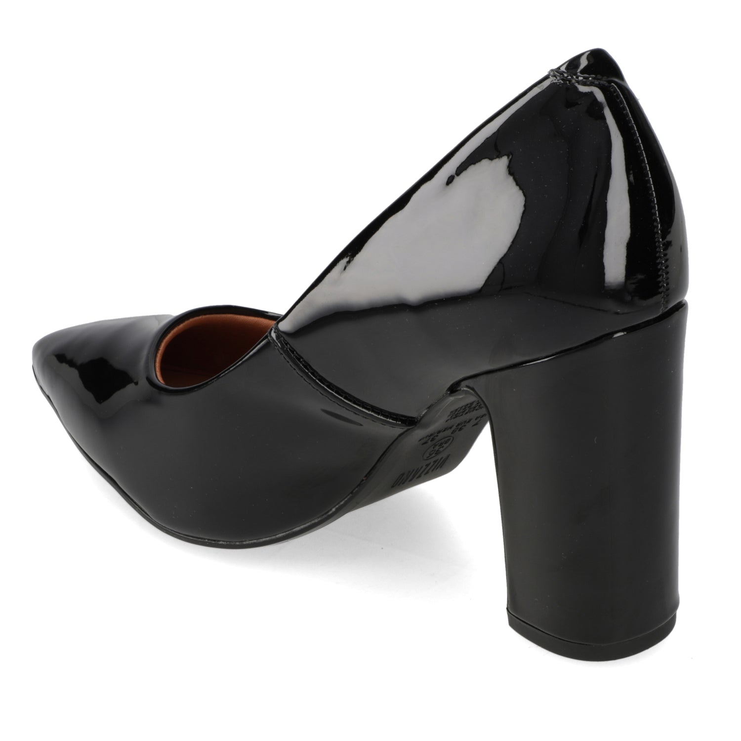 Taco Cuadrado Efecto Charol Negro 34 / Negro