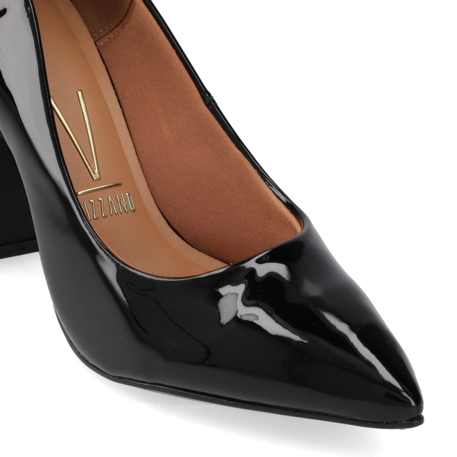 Taco Cuadrado Efecto Charol Negro 34 / Negro