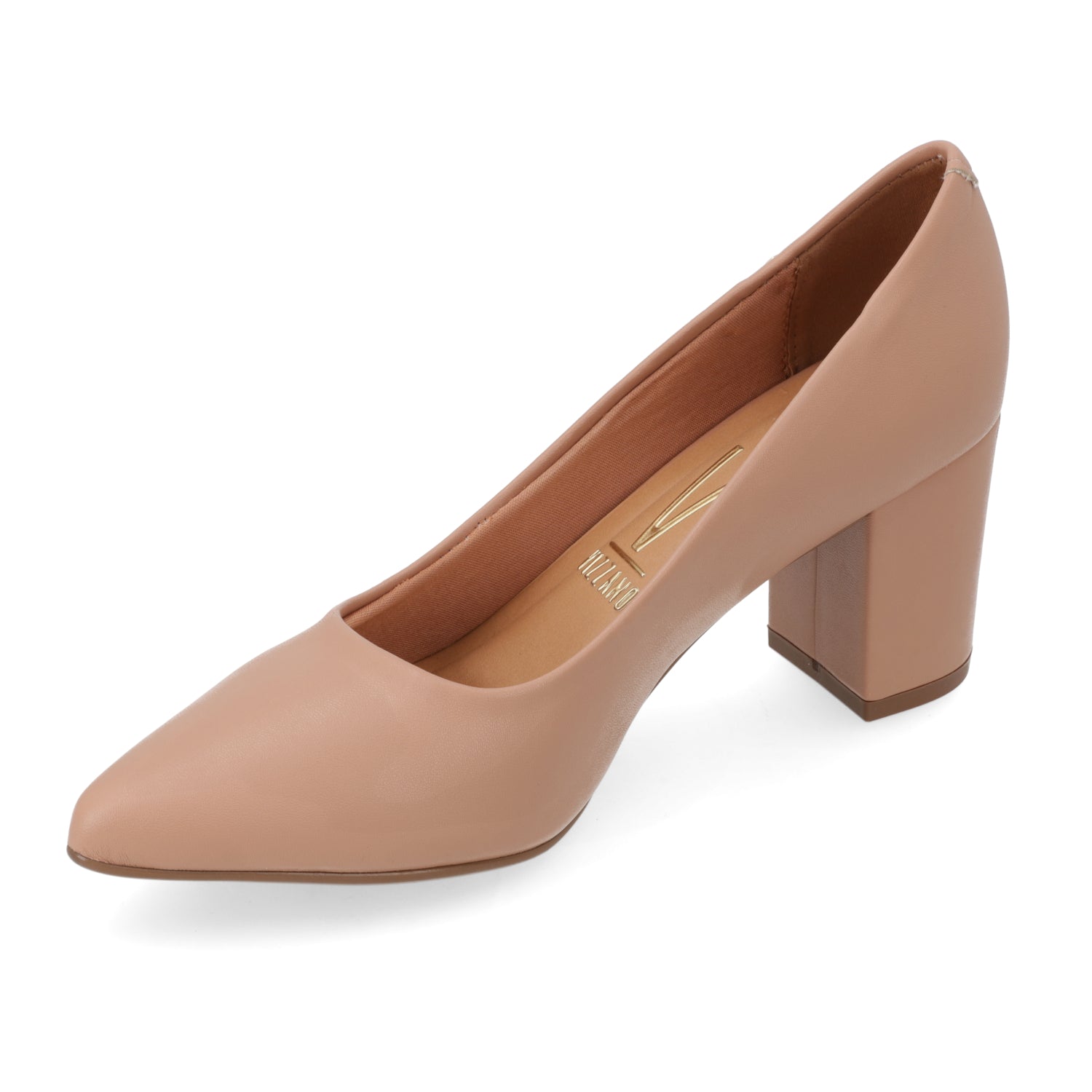 Zapato Taco Ancho Medio Nude Vizzano