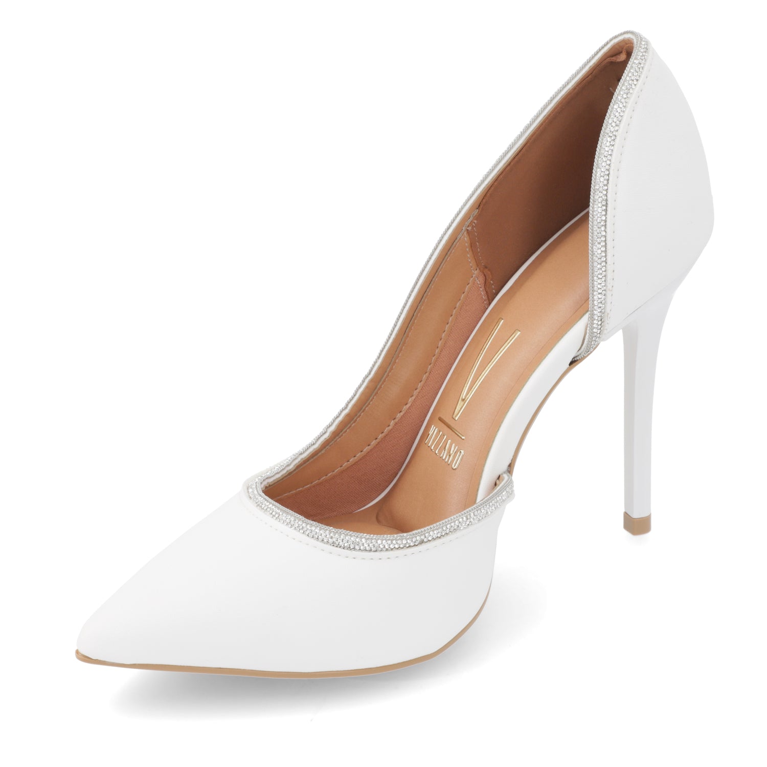 Stiletto Taco Aguja Eco Cuero Blanco 1421-110-27850-97247