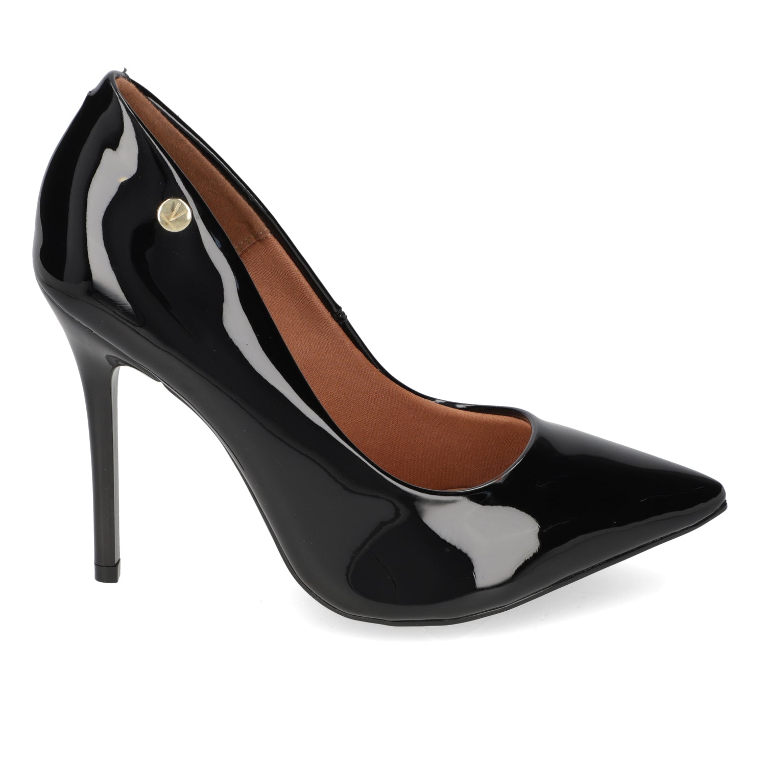 Stilleto Taco Aguja Efecto Charol Negro 34 / Negro