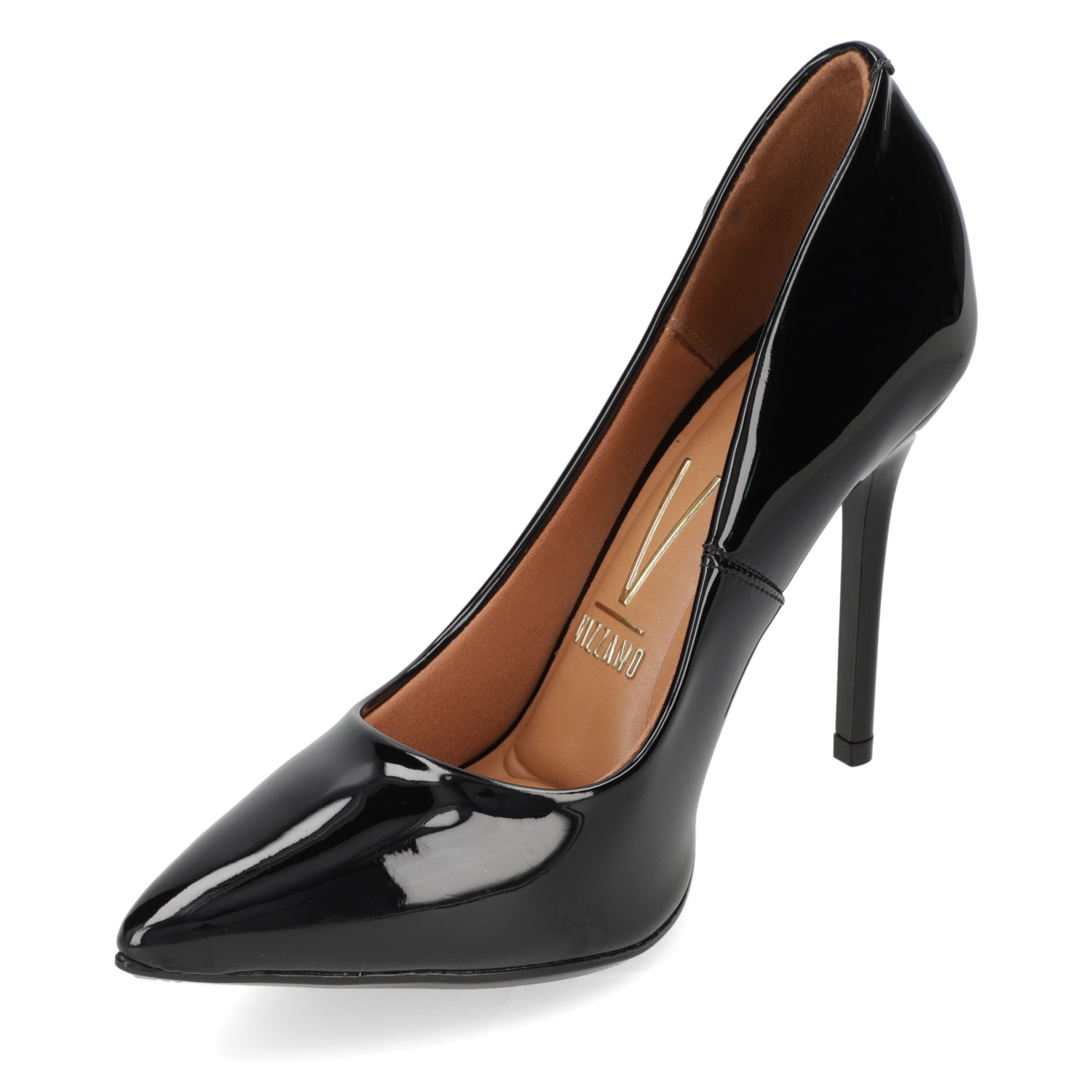 Stilleto Taco Aguja Efecto Charol Negro 34 / Negro