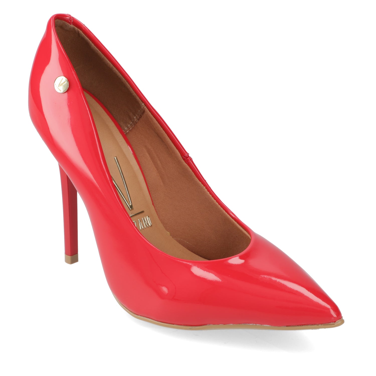 Zapato Taco Aguja Stilleto Vizzano Efecto Charol Rojo 34 / Rojo