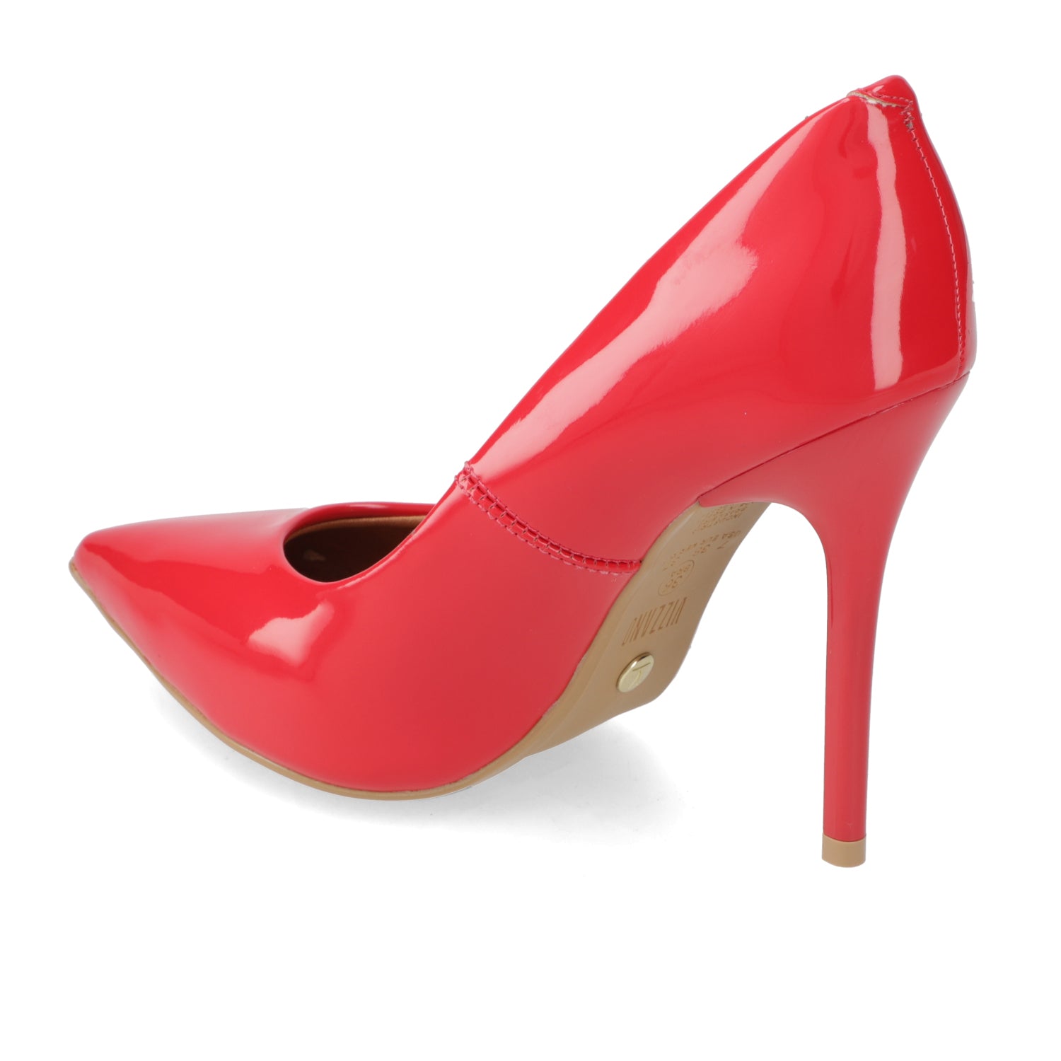 Zapato Taco Aguja Stilleto Vizzano Efecto Charol Rojo 34 / Rojo