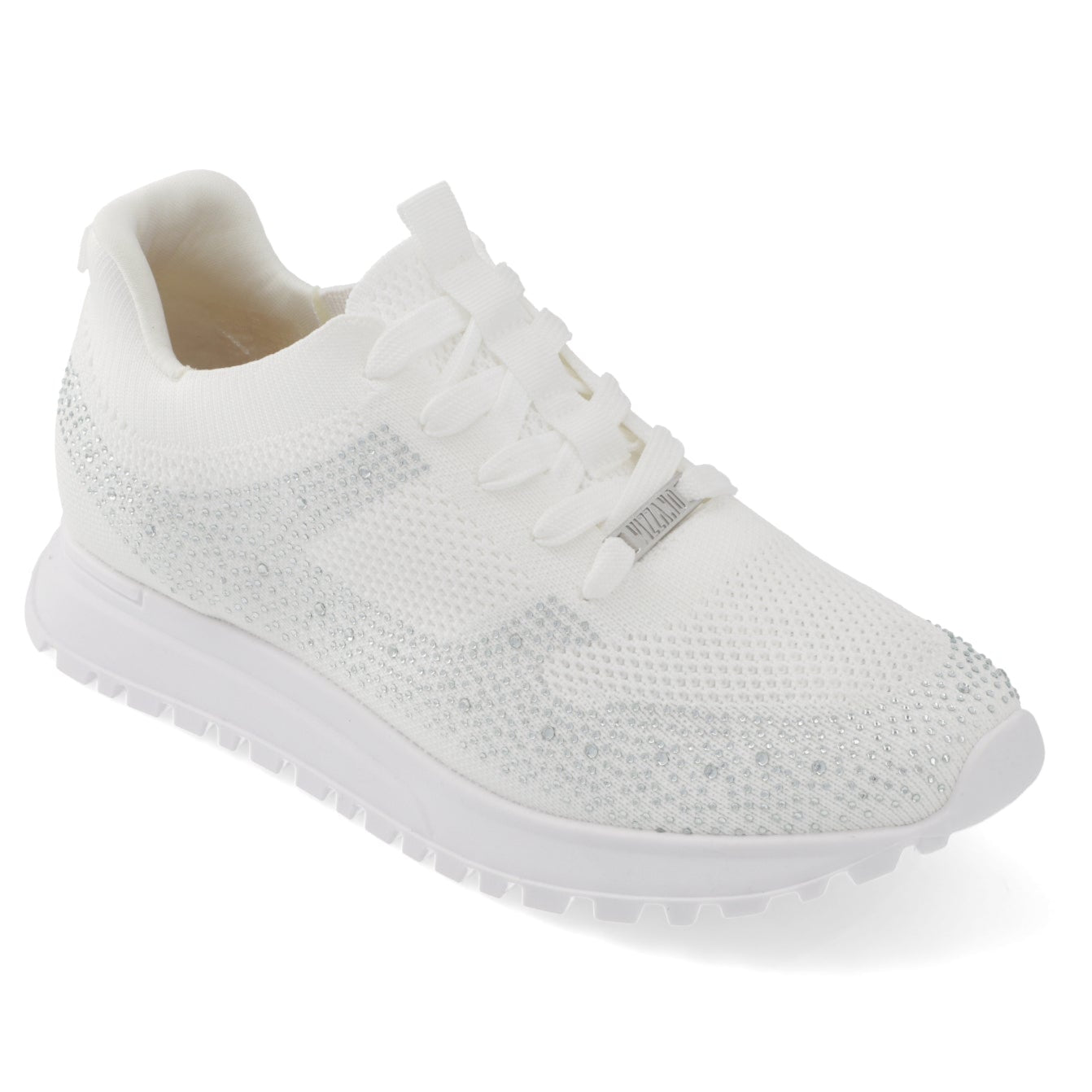 Zapatilla Casual Brillos Eco Cuero Blanco 35 / Blanco