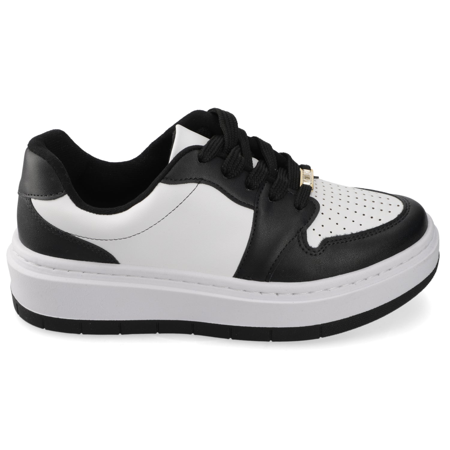 Zapatilla Casual Chunky Blanco y Negro Vizzano