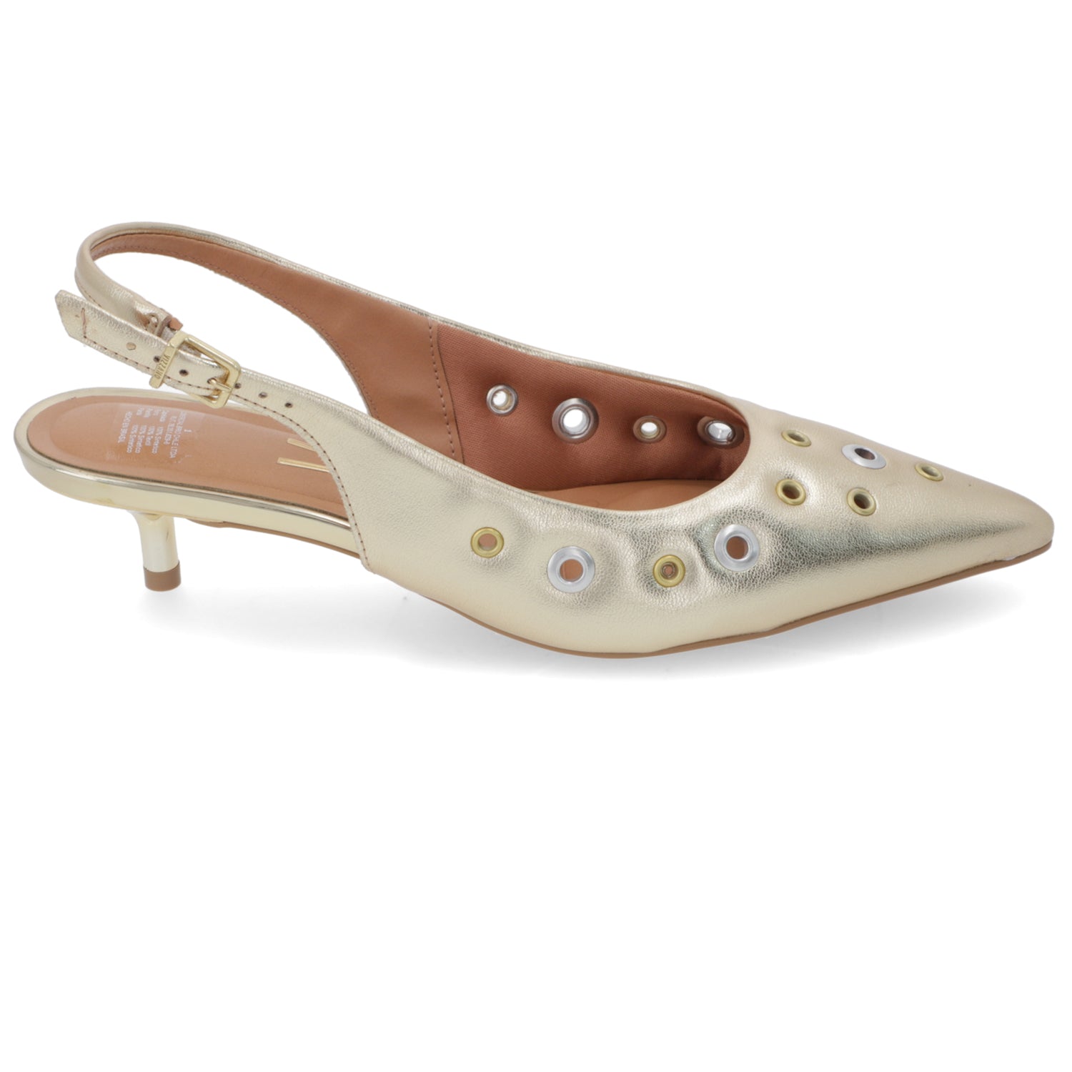 Stiletto Taco Aguja Dorado Vizzano