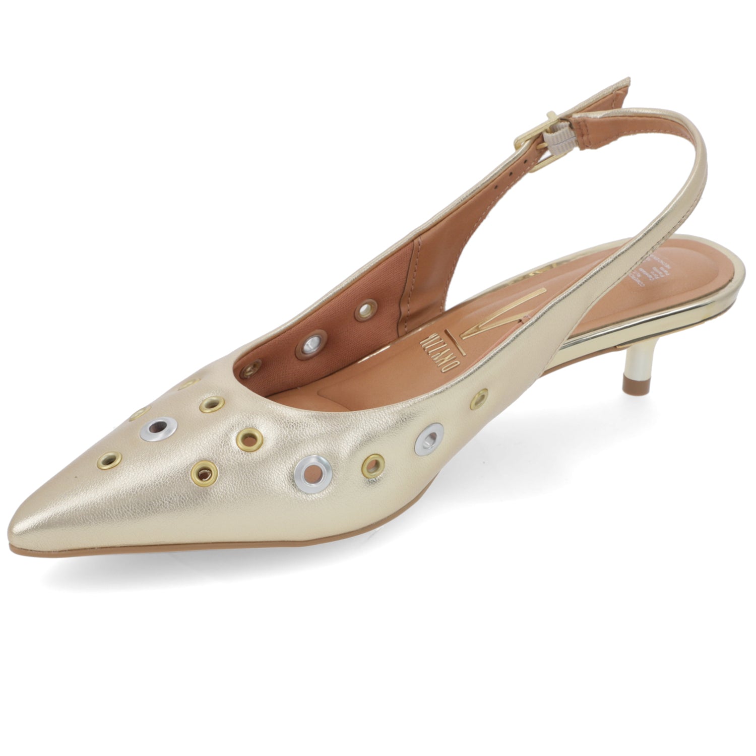 Stiletto Taco Aguja Dorado Vizzano