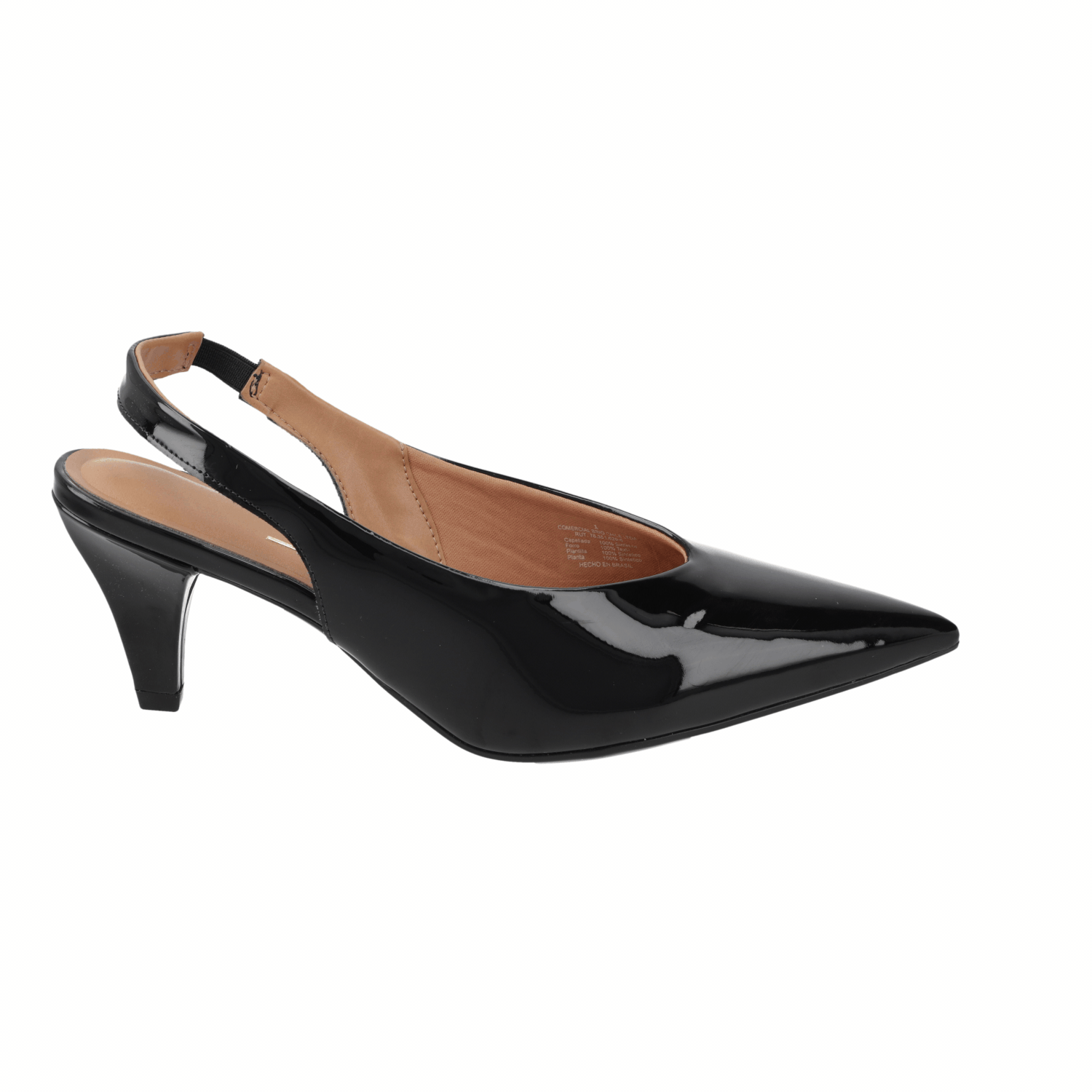 Zapato Mujer Destalonado Charol Negro 35 / Negro