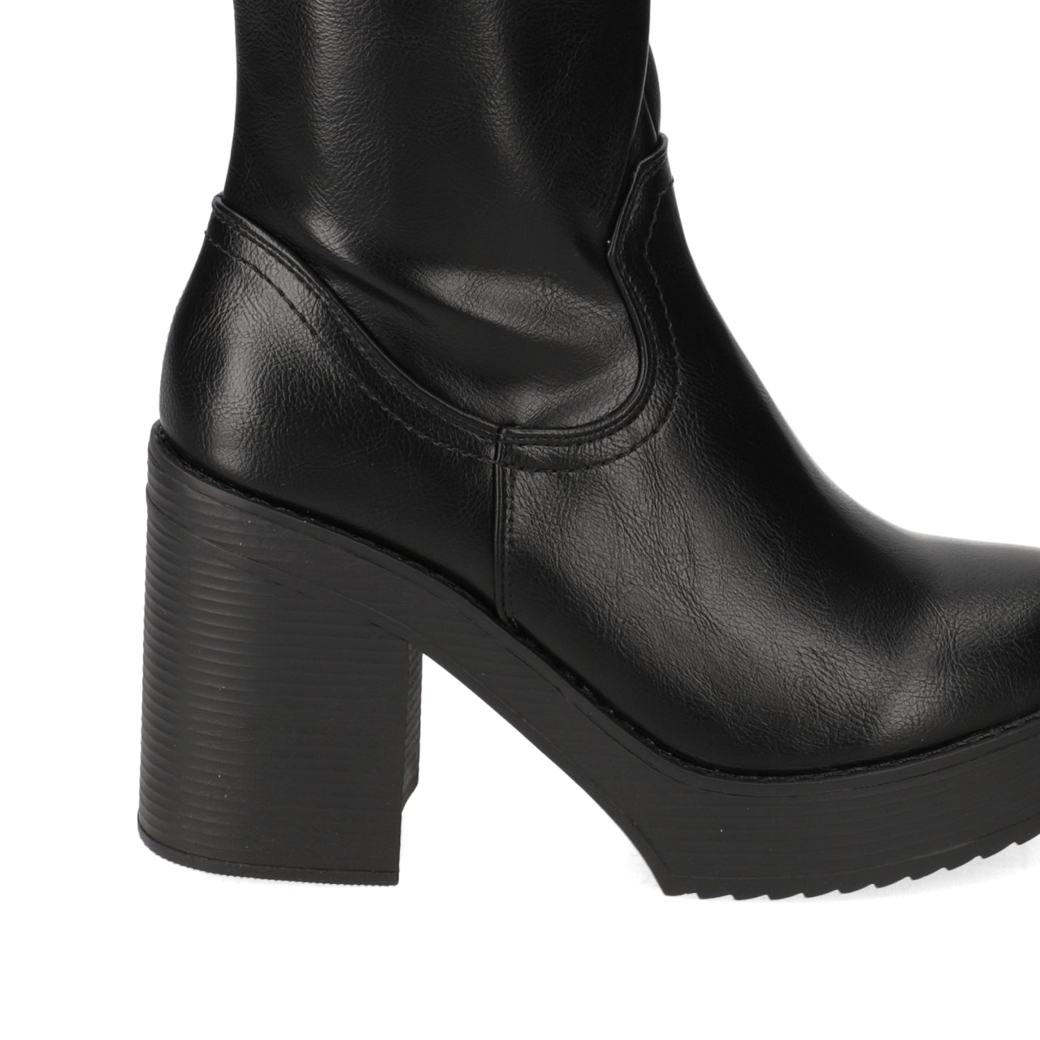 Bota Taco Ancho 10 cm Negro New Walk 35 / Negro