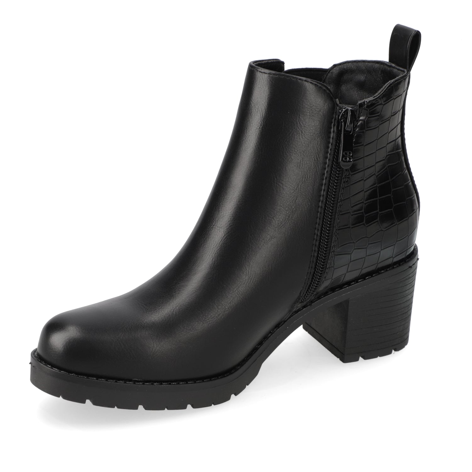 Botin Taco Ancho 7 cm Negro Agua de Coco 35 / Negro