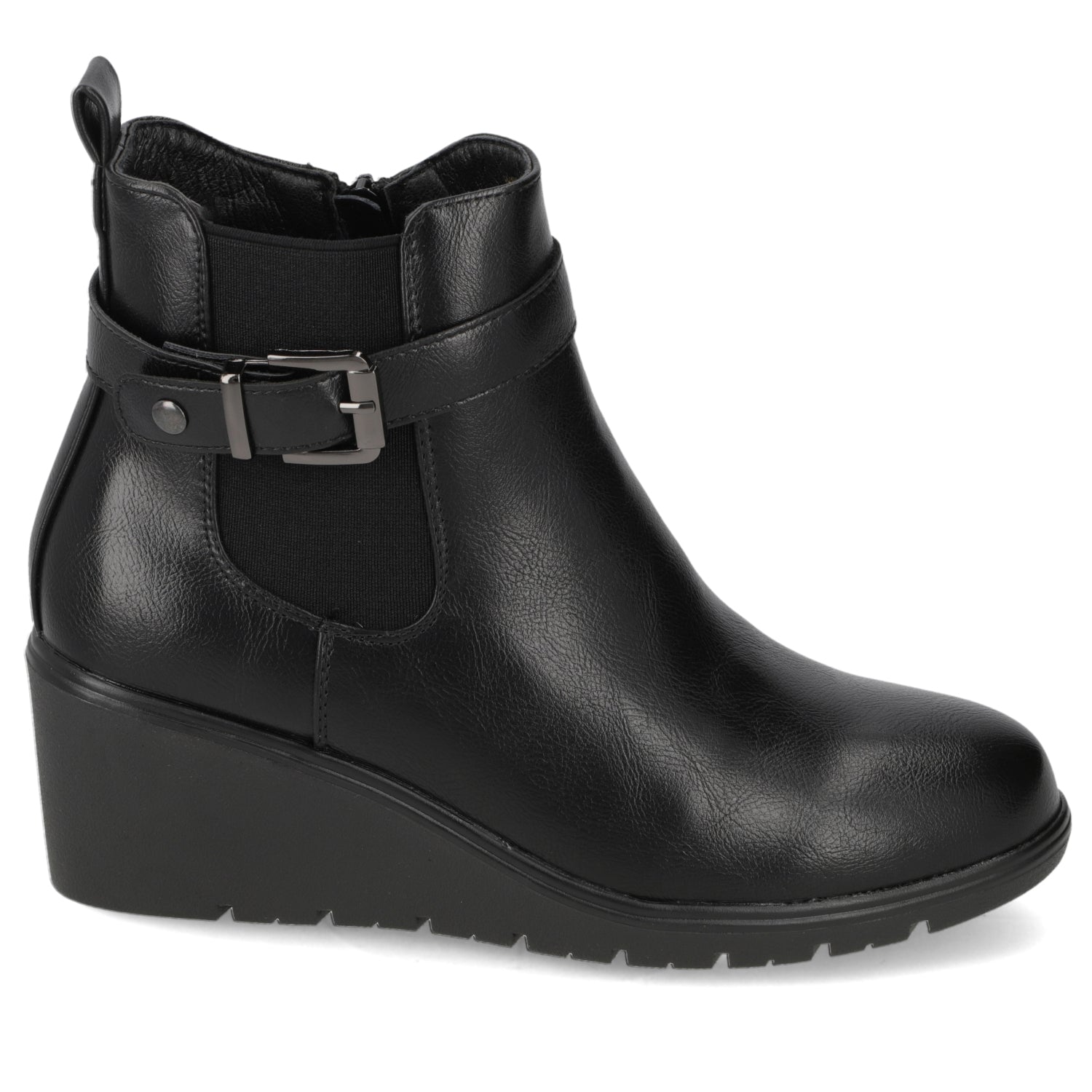 Botín Taco Cuña Negro New Walk 35 / Negro