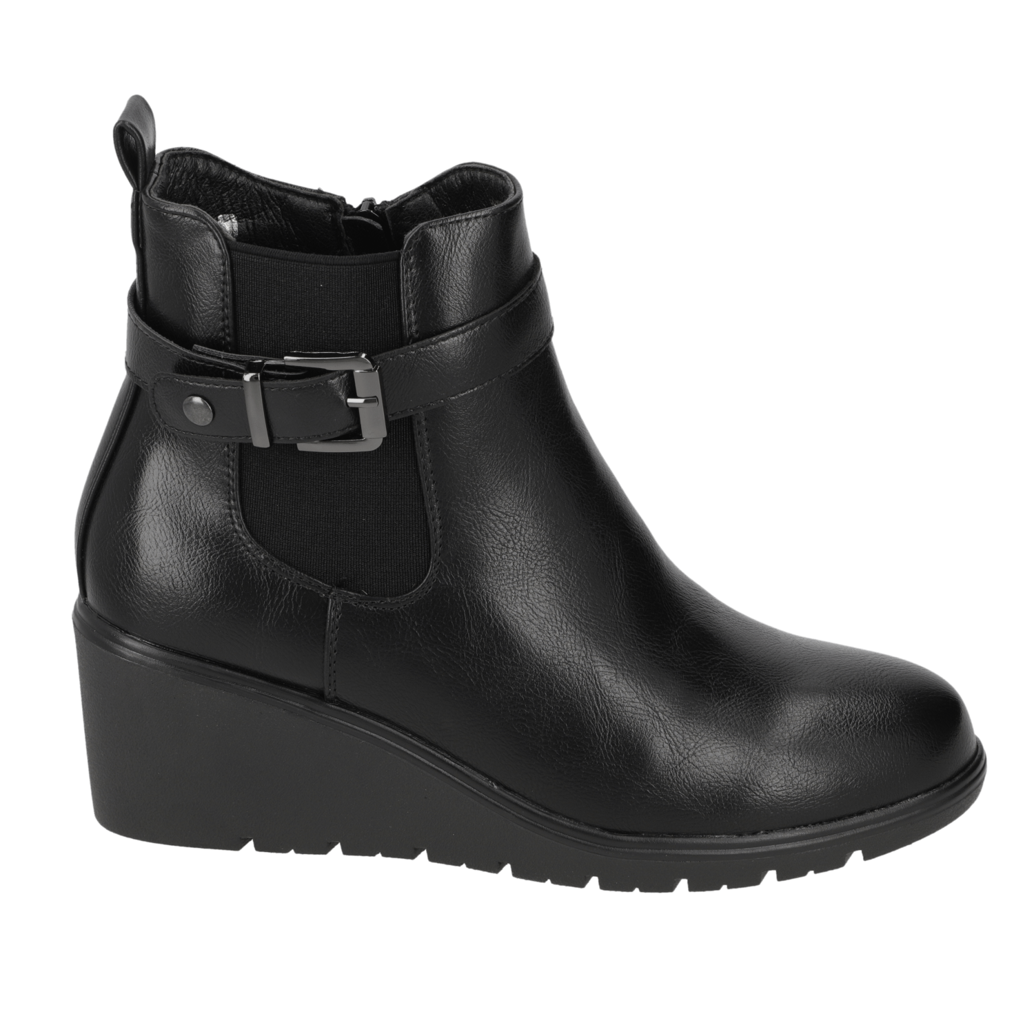 Botín Taco Cuña Negro New Walk 35 / Negro