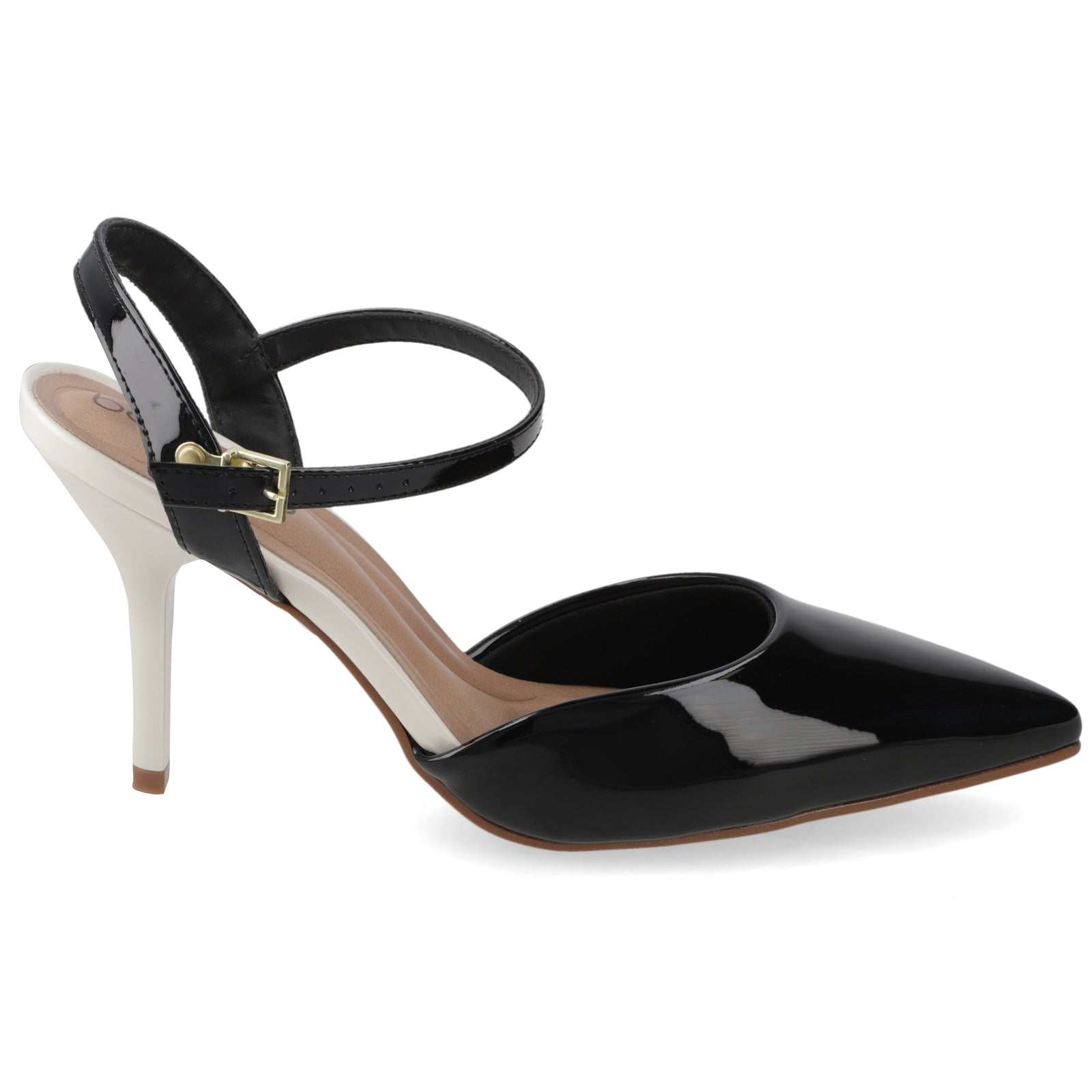 Zapato Mujer Charol Negro con Pulsera al Tobillo 35 / Negro