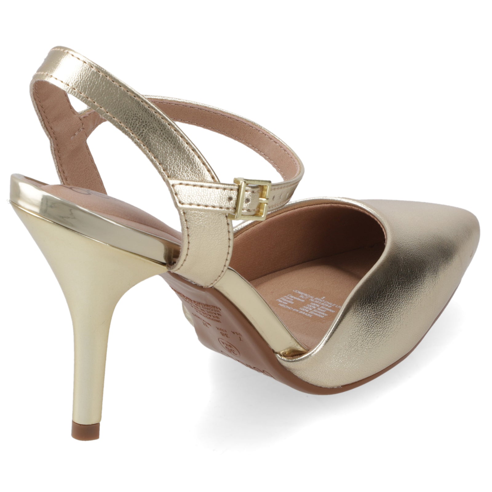Zapato Mujer Dorado con Pulsera al Tobillo 35 / Dorado