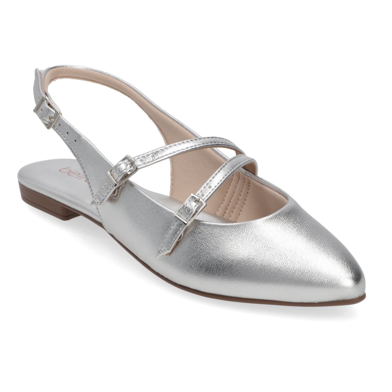 Ballerina Eco Cuero Metalizada Plateada 35 / Plateado