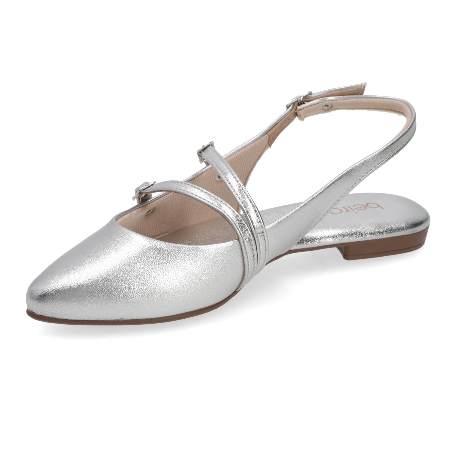 Ballerina Eco Cuero Metalizada Plateada 35 / Plateado