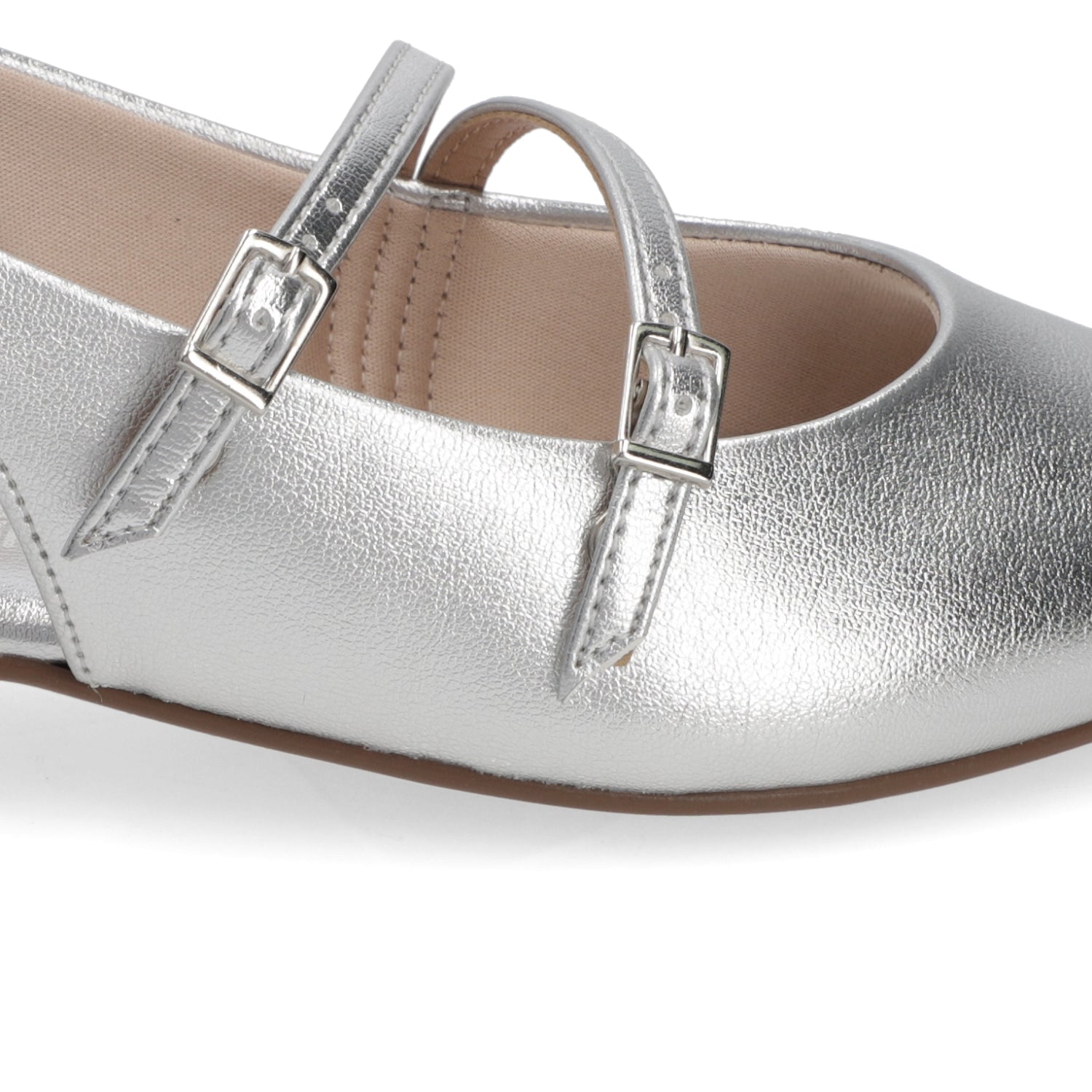 Ballerina Eco Cuero Metalizada Plateada 35 / Plateado