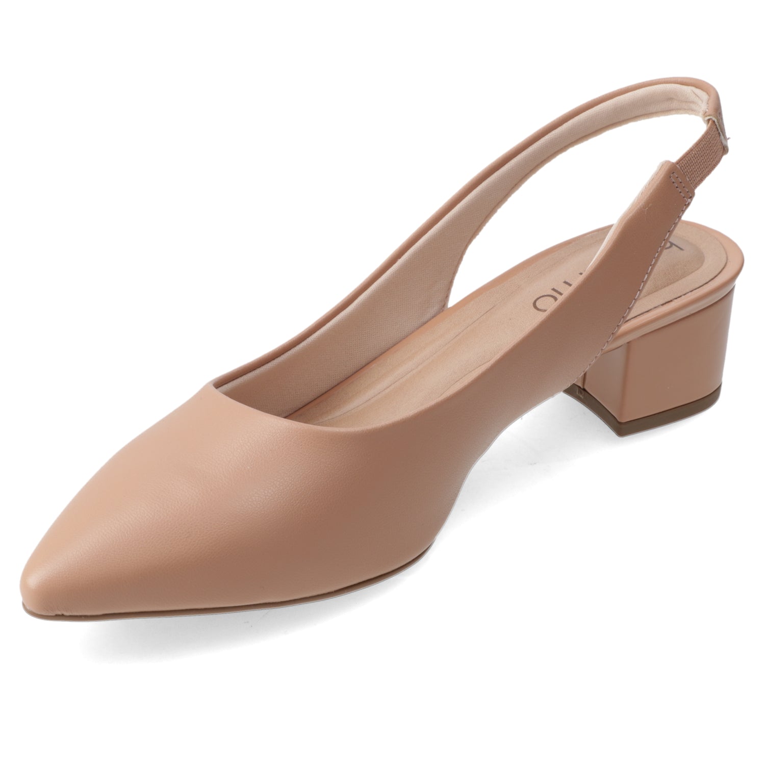 Zapato Taco Ancho Bajo Nude Beira Rio Ecocuero 35 / Nude