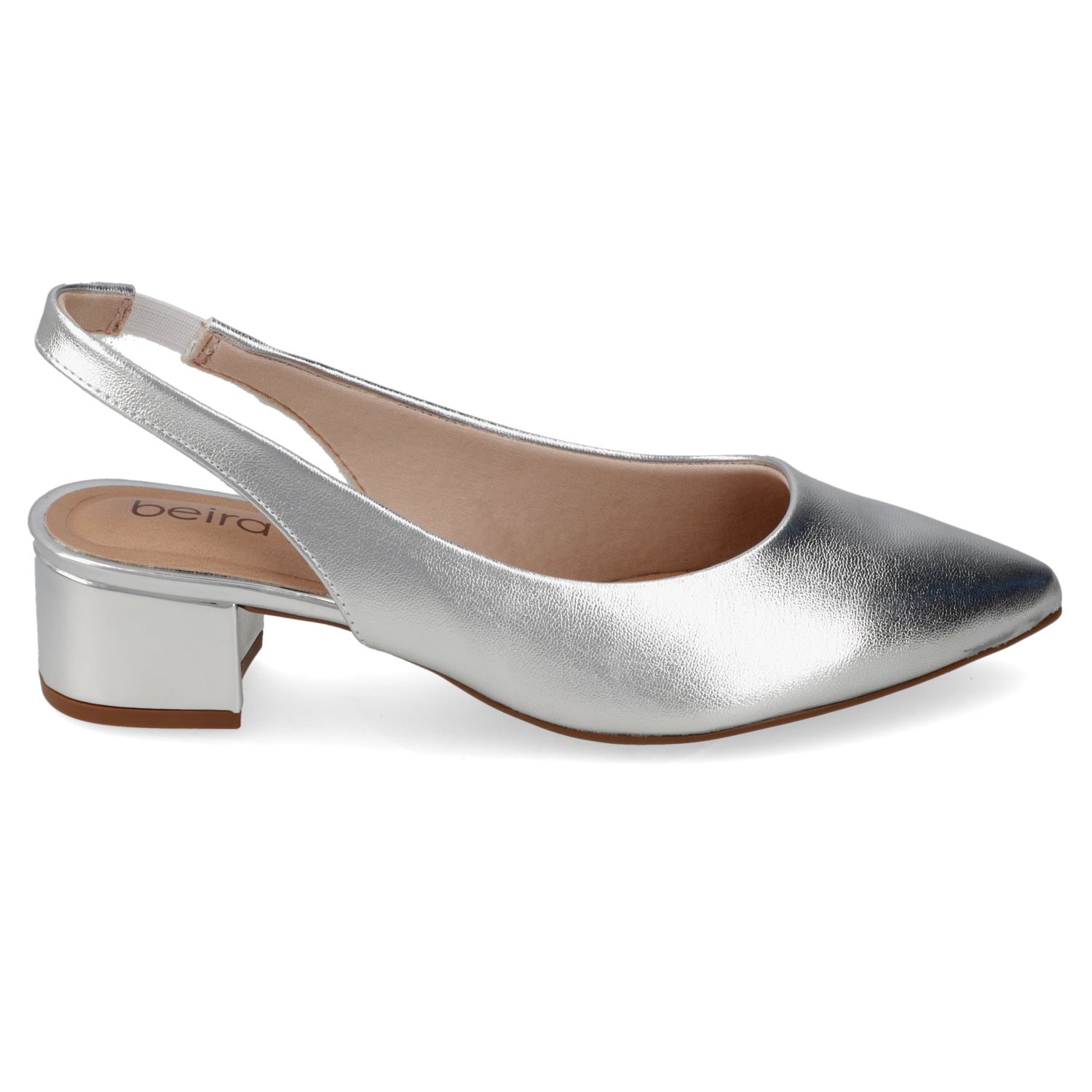 Taco Ancho Plateado Beira Rio 34 / Plateado